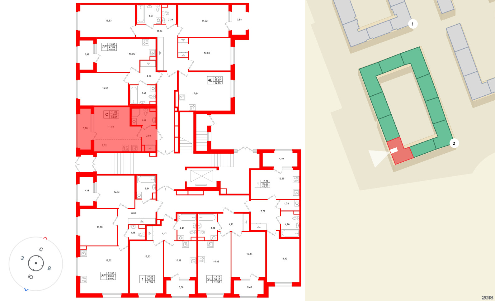Квартира в ЖК «Дубровский», студия, 22.67 м², 1 этаж