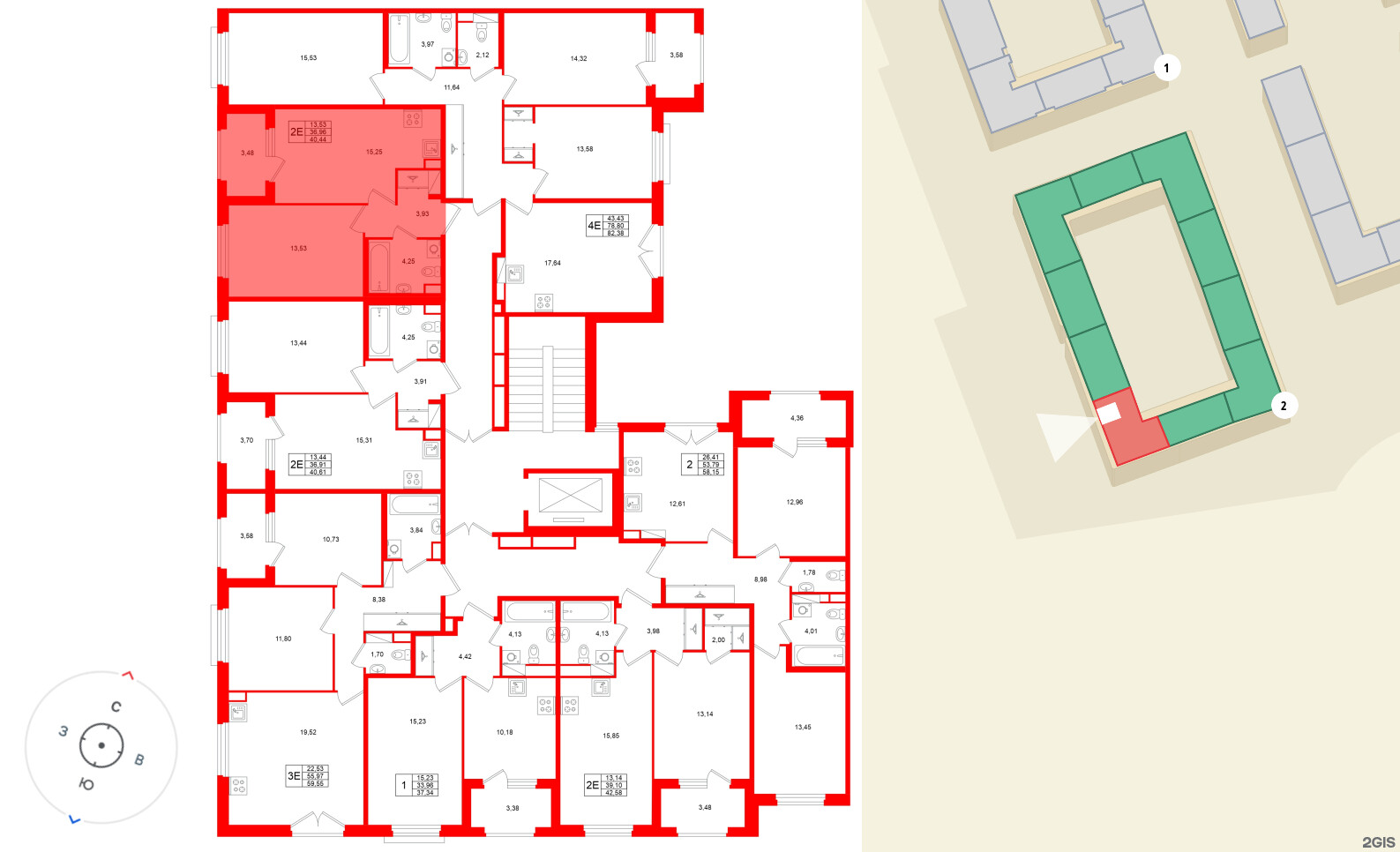Квартира в ЖК Дубровский, 1 комнатная, 36.96 м², 4 этаж