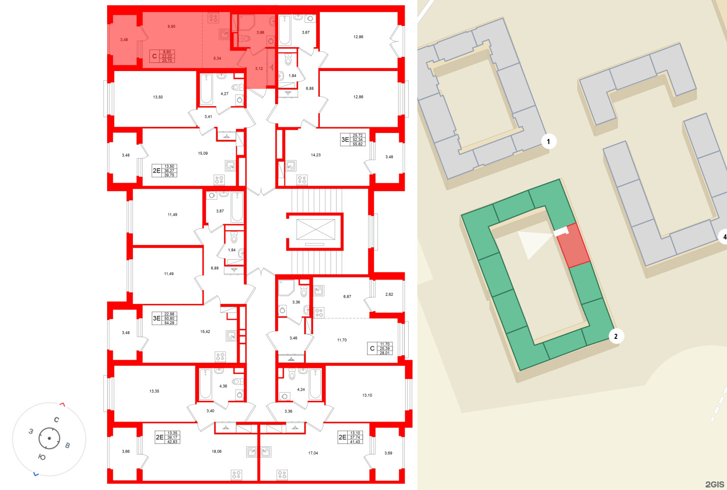 Квартира в ЖК «Дубровский», студия, 22.22 м², 4 этаж