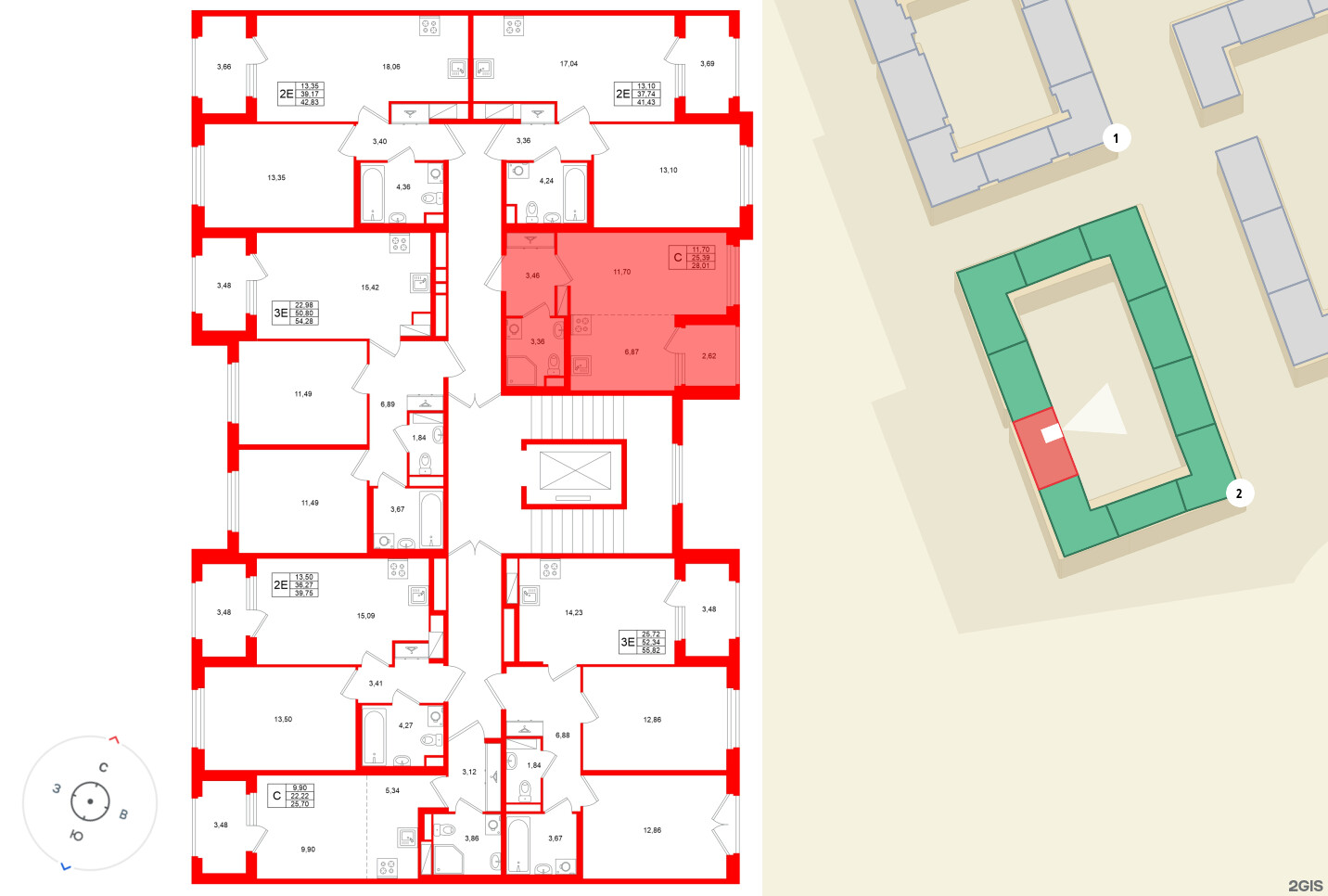 Квартира в ЖК «Дубровский», студия, 25.39 м², 3 этаж