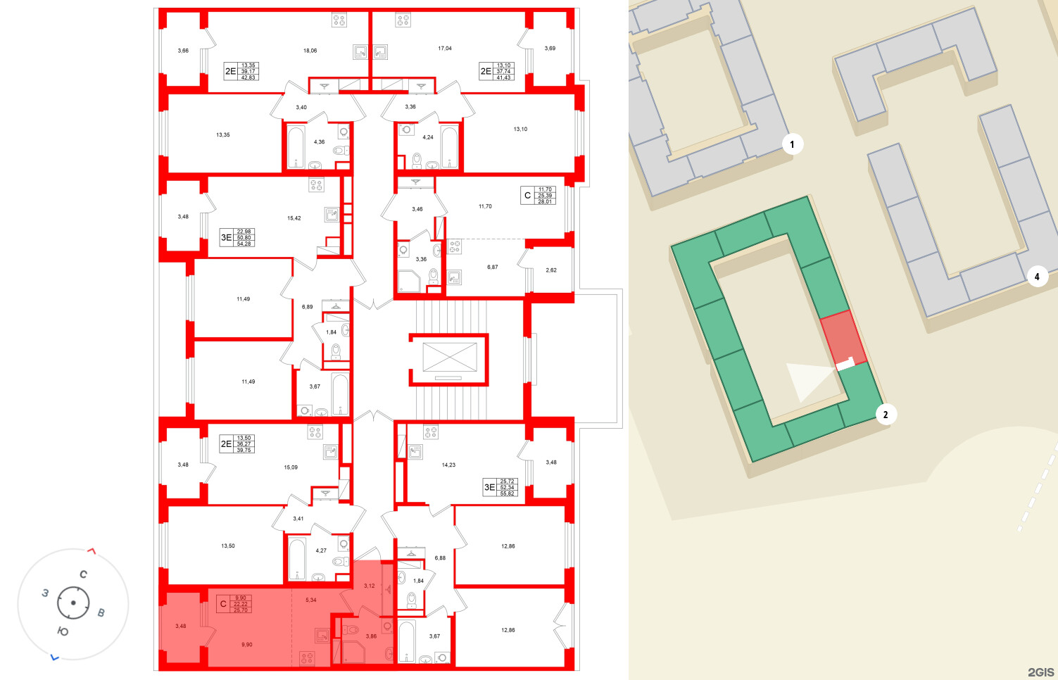 Квартира в ЖК «Дубровский», студия, 22.22 м², 2 этаж
