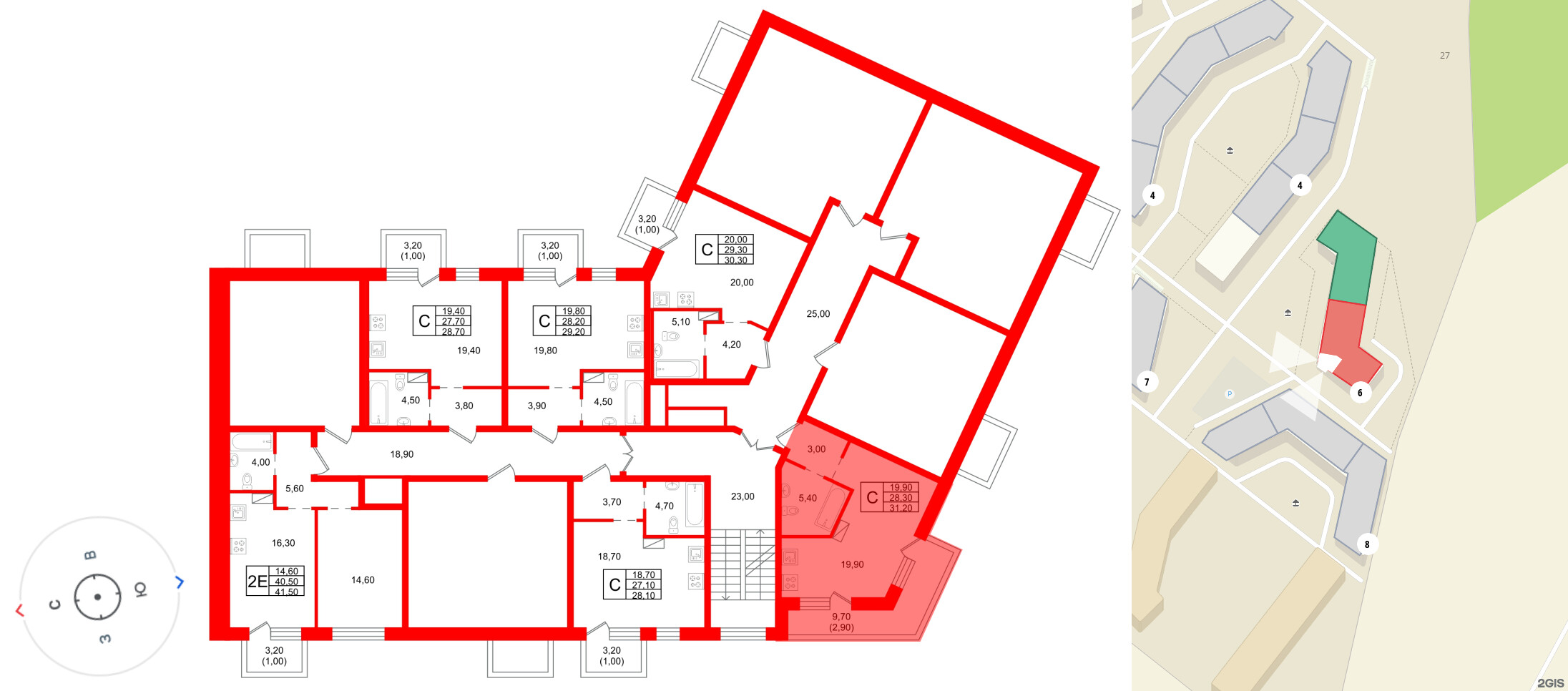 Квартира в ЖК «Шотландия», студия, 28.3 м², 2 этаж