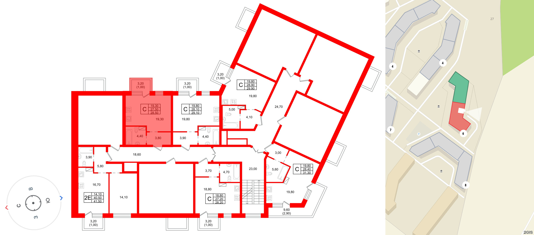 Квартира в ЖК «Шотландия», студия, 27.5 м², 3 этаж
