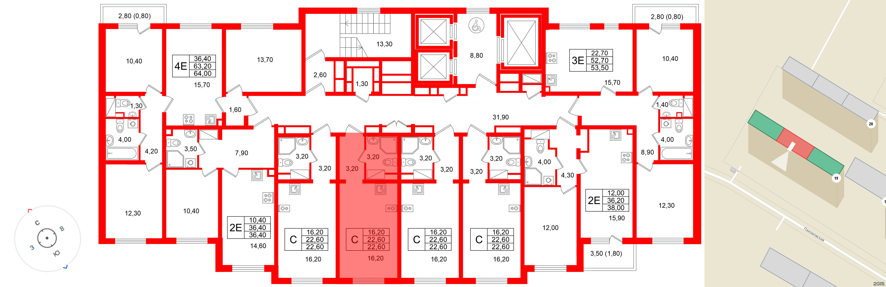 Квартира в ЖК «Ручьи–2», студия, 22.6 м², 5 этаж