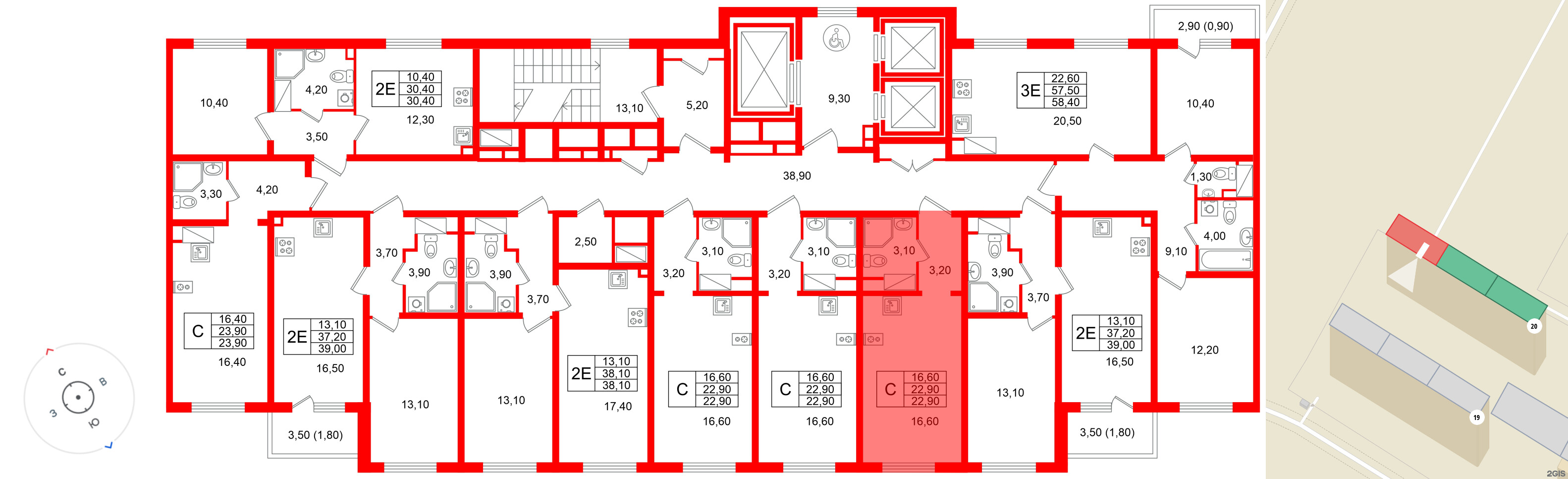 Квартира в ЖК «Ручьи–2», студия, 22.9 м², 7 этаж
