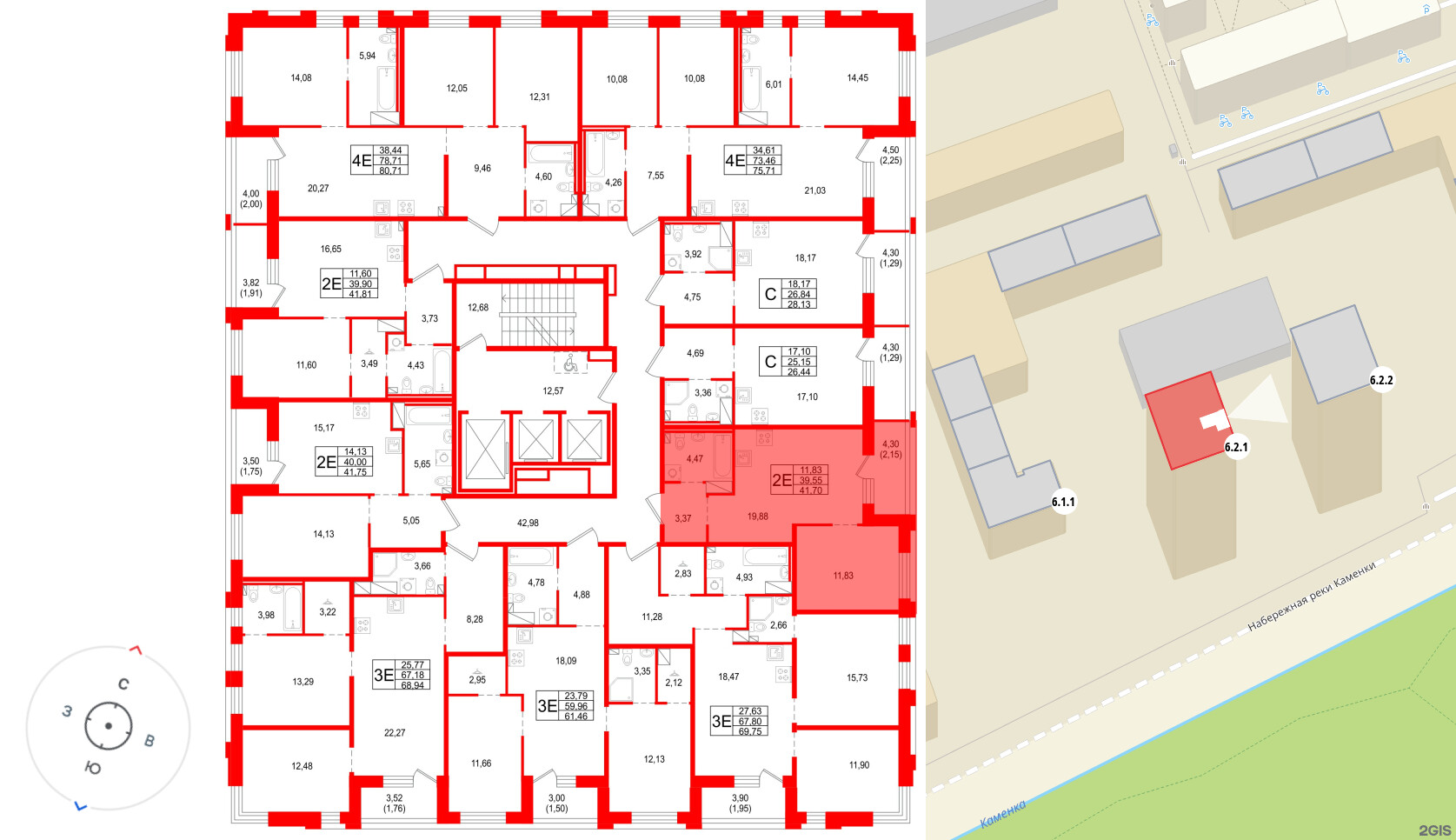 Квартира в ЖК «Сезоны», 1 комнатная, 41.7 м², 24 этаж