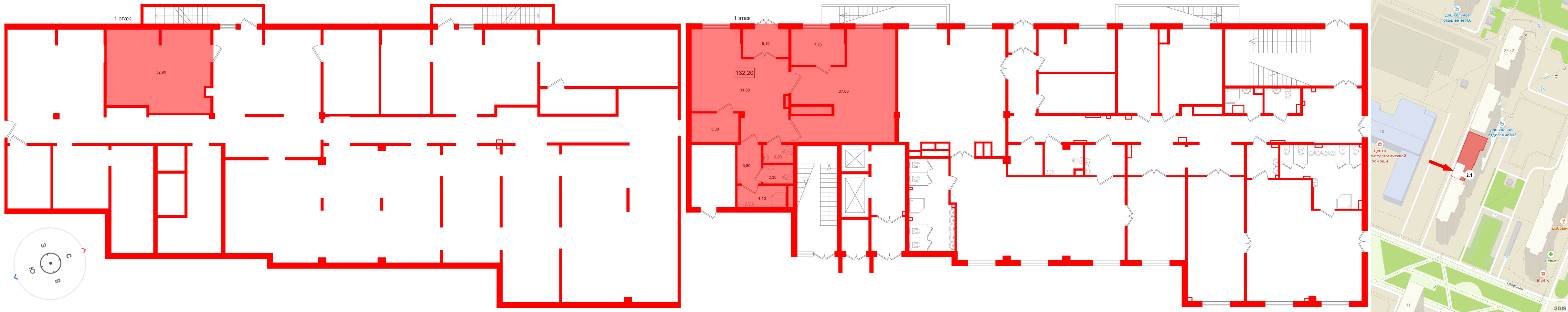 Помещение в ЖК GREENЛАНДИЯ 2, 132.2 м², 1 этаж