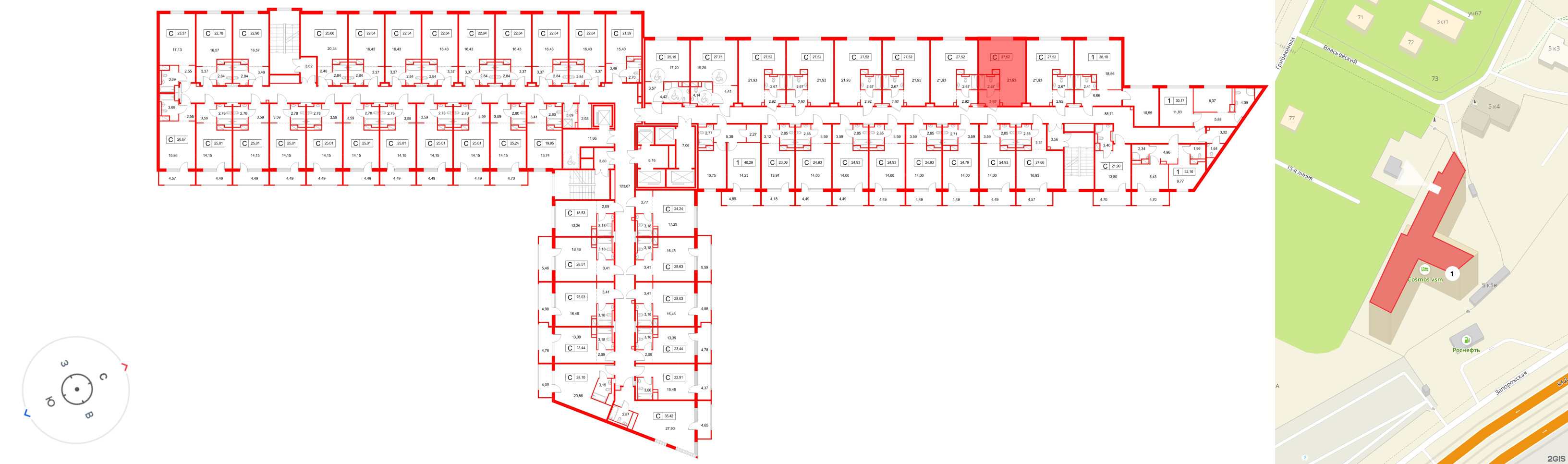 Апартаменты в ЖК «Космос Смарт Южный», студия, 27.52 м², 4 этаж