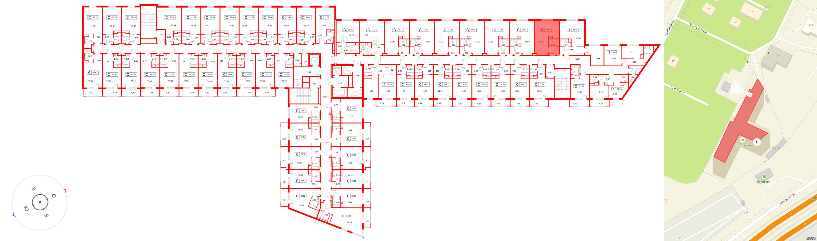 Апартаменты в ЖК «Космос Смарт Южный», студия, 27.52 м², 8 этаж
