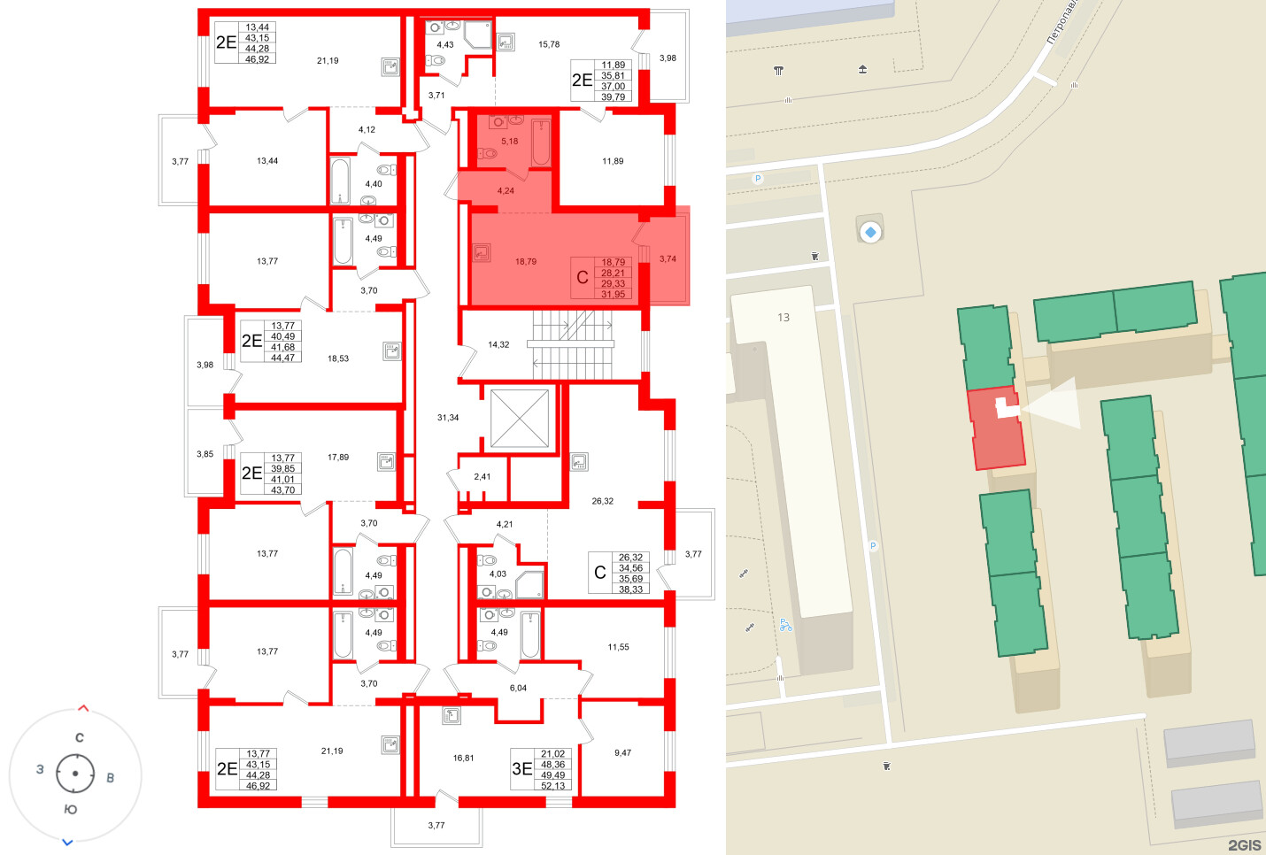 Квартира в ЖК Брусника в Новоселье, студия, 31.95 м², 6 этаж