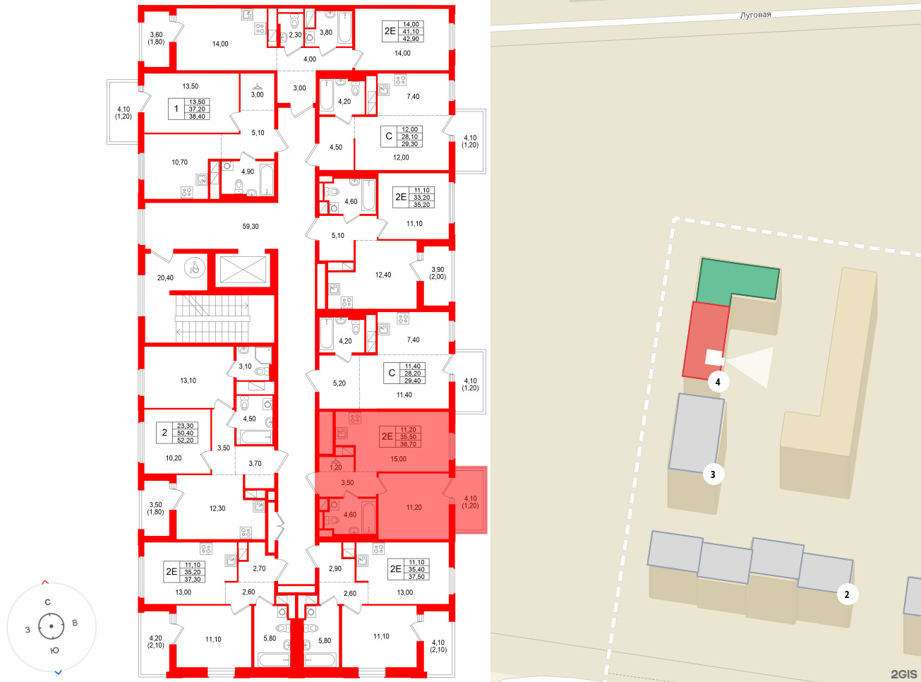 Квартира в ЖК Янила Форест, 1 комнатная, 36.7 м², 6 этаж