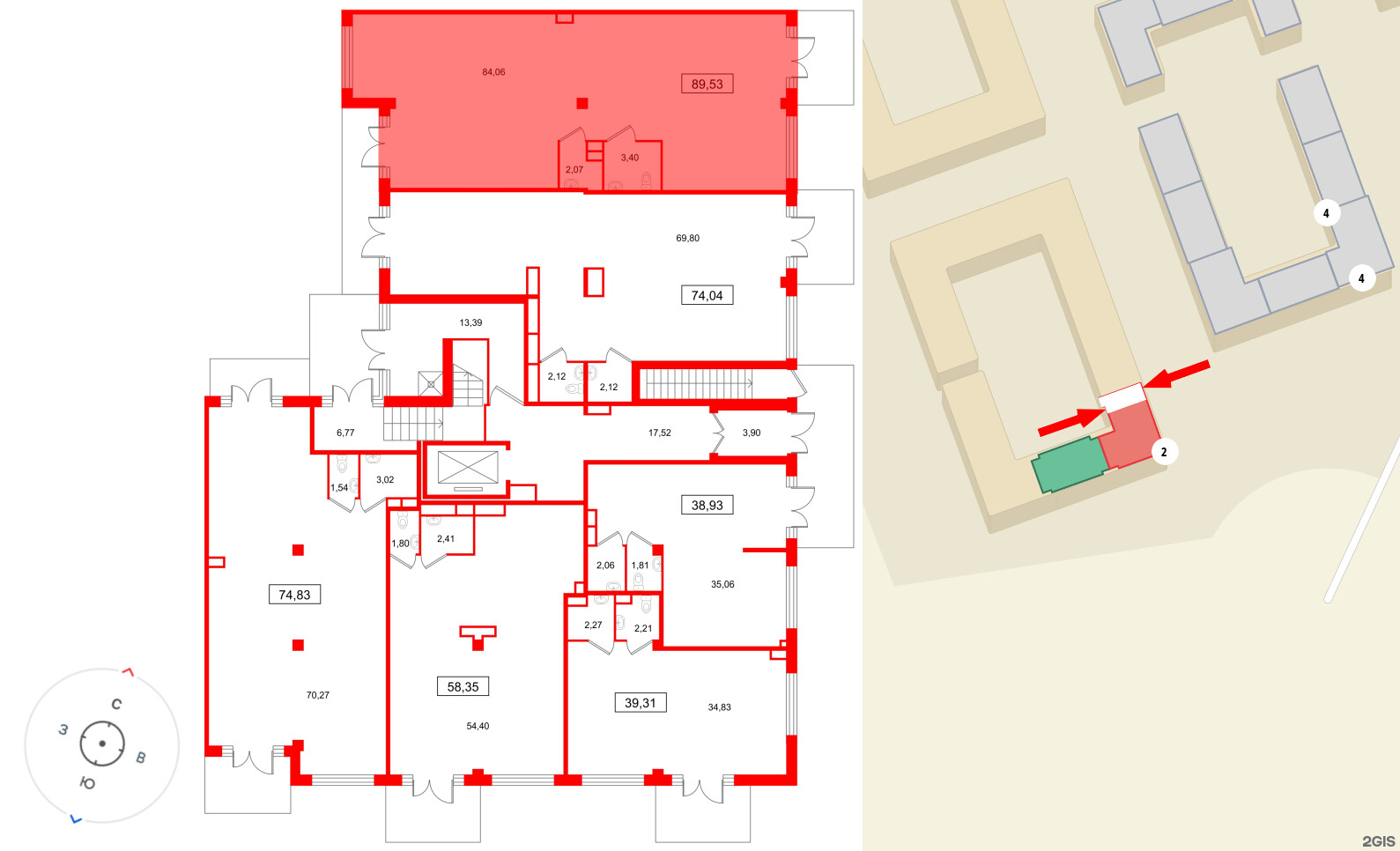 Помещение в ЖК Дубровский, 89.53 м², 1 этаж