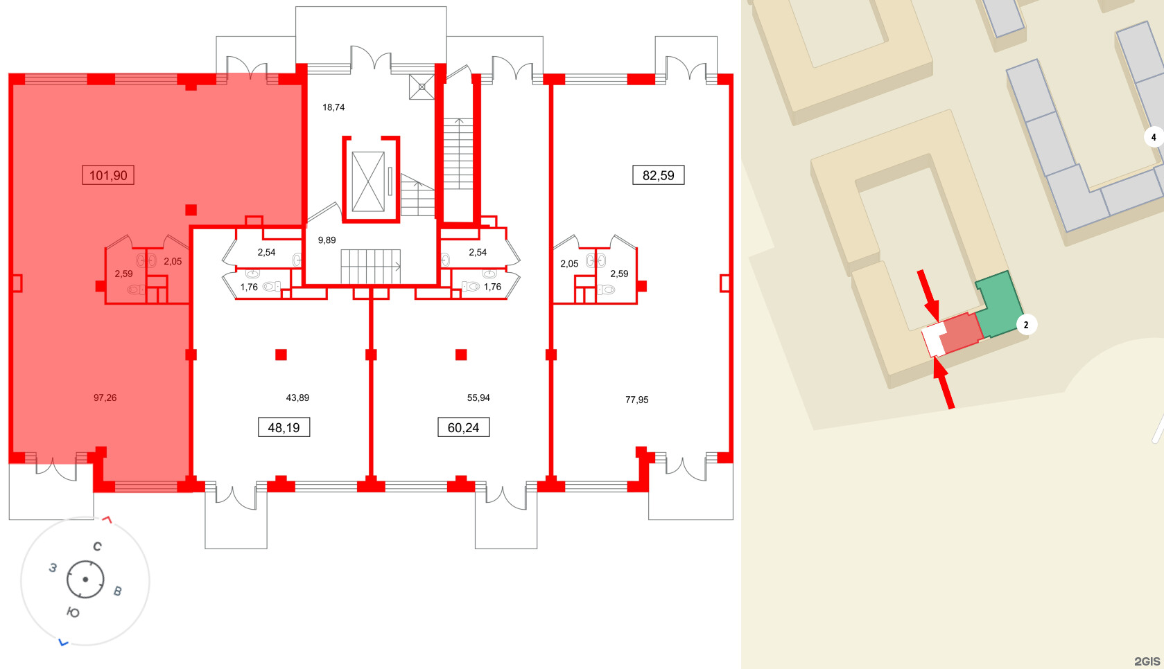 Помещение в ЖК Дубровский, 101.9 м², 1 этаж