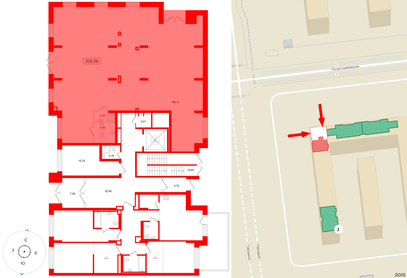 Помещение в ЖК Брусника в Новоселье, 205.6 м², 1 этаж