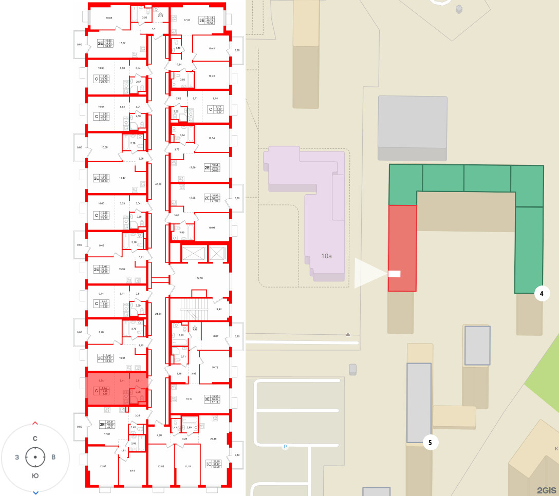 Квартира в ЖК «Заречный парк», студия, 19.95 м², 3 этаж