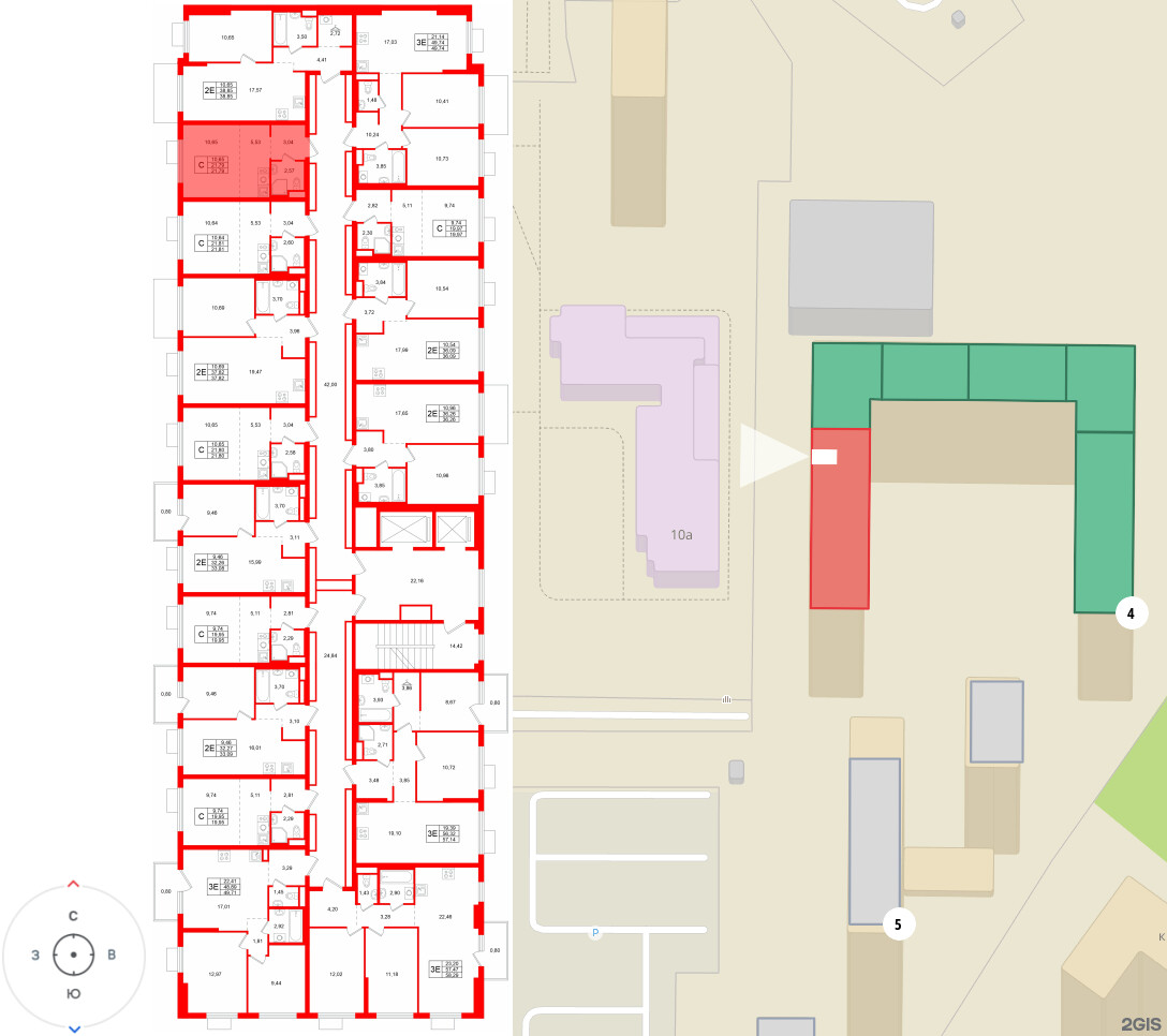 Квартира в ЖК «Заречный парк», студия, 21.79 м², 4 этаж