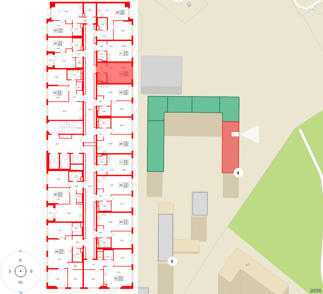 Квартира в ЖК «Заречный парк», студия, 21.79 м², 22 этаж