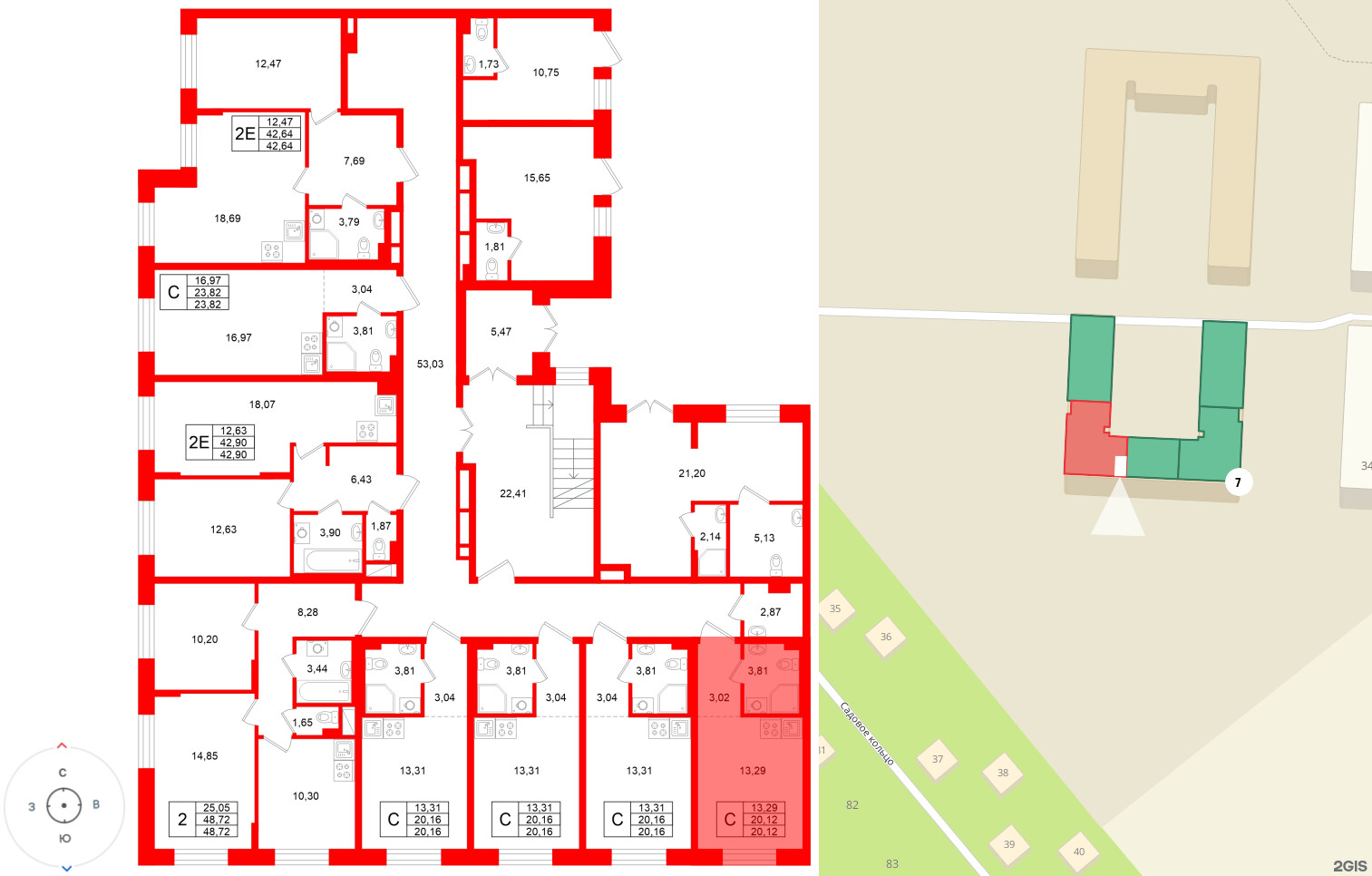 Квартира в ЖК «Аннино Сити», студия, 20.12 м², 1 этаж