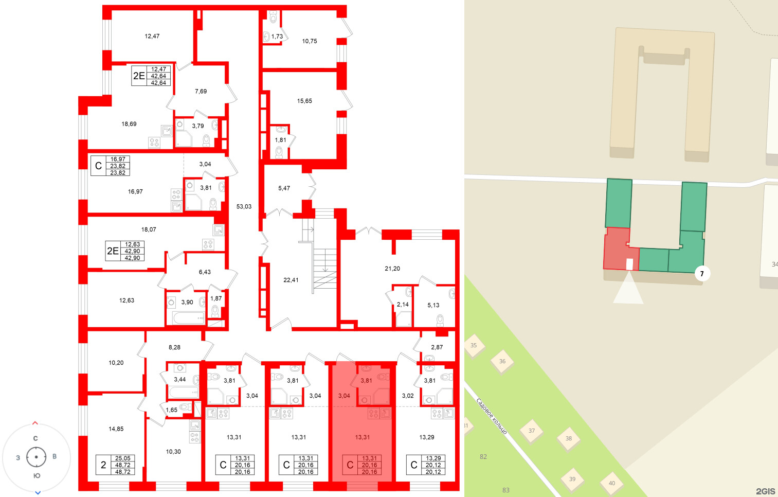 Квартира в ЖК «Аннино Сити», студия, 20.16 м², 1 этаж