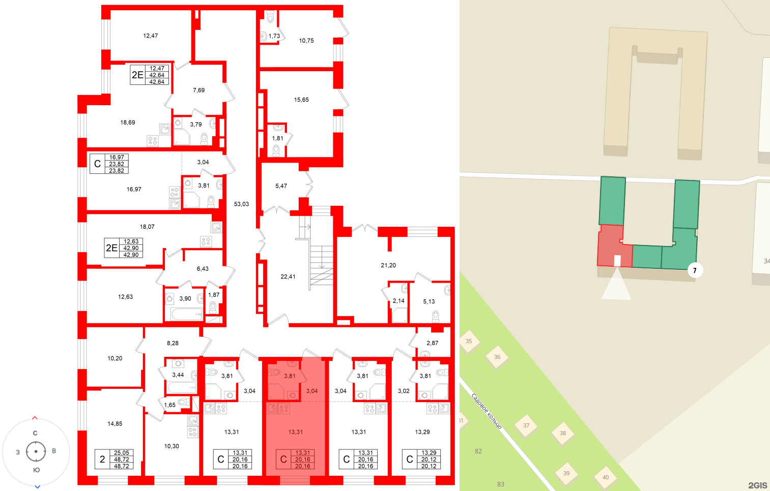 Квартира в ЖК «Аннино Сити», студия, 20.16 м², 1 этаж