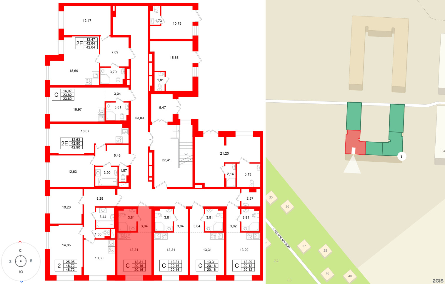 Квартира в ЖК «Аннино Сити», студия, 20.16 м², 1 этаж