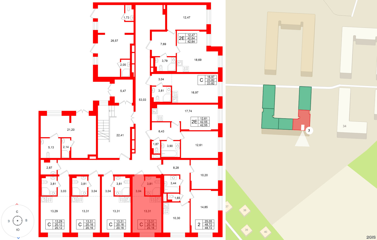 Квартира в ЖК «Аннино Сити», студия, 20.16 м², 1 этаж