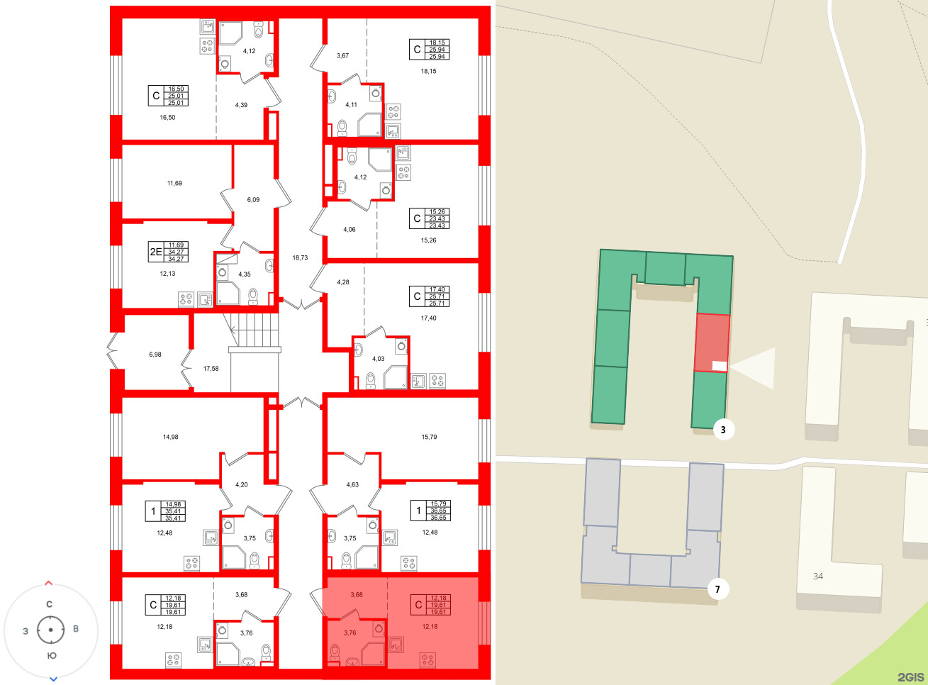 Квартира в ЖК «Аннино Сити», студия, 19.61 м², 1 этаж
