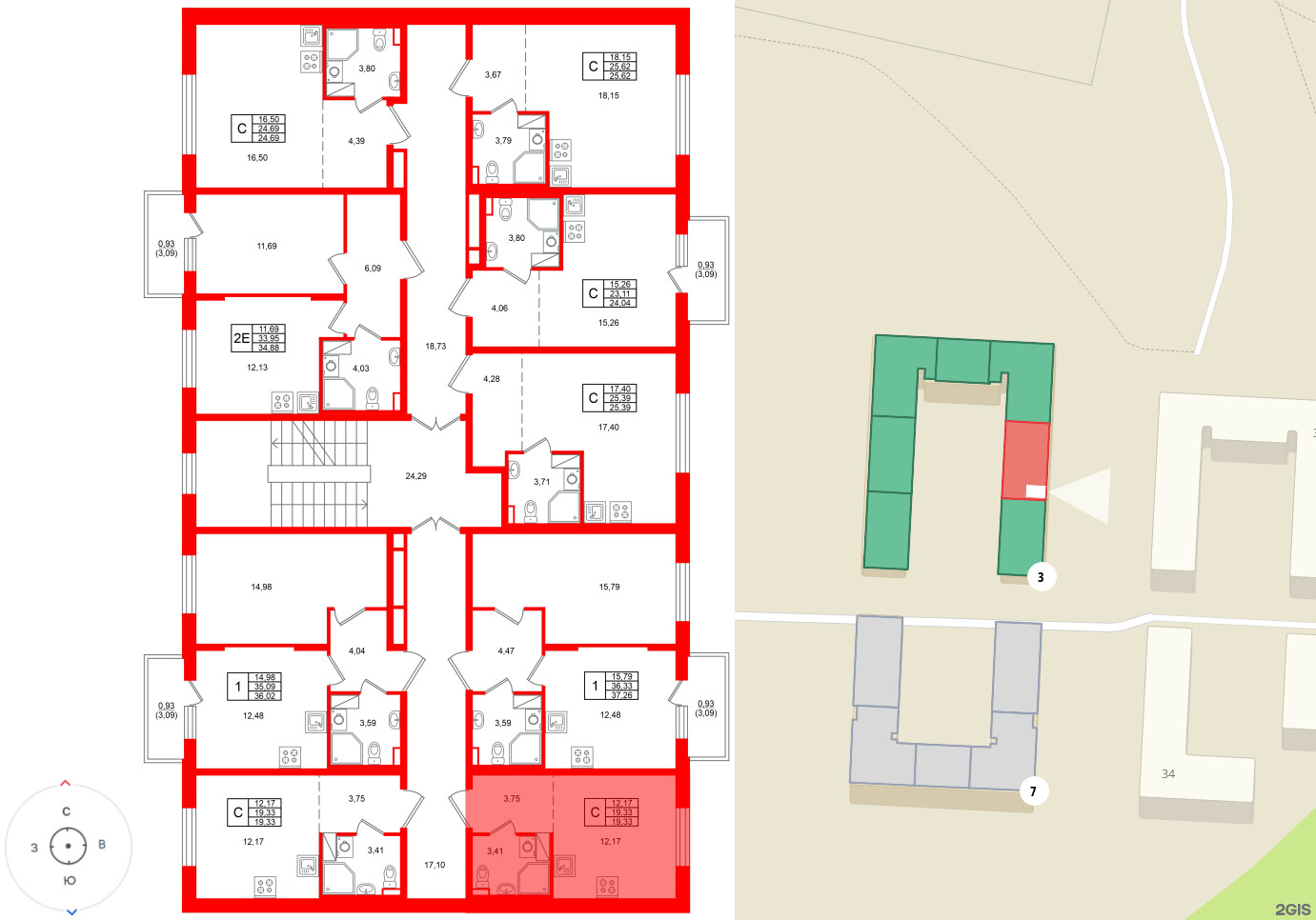 Квартира в ЖК «Аннино Сити», студия, 19.33 м², 2 этаж