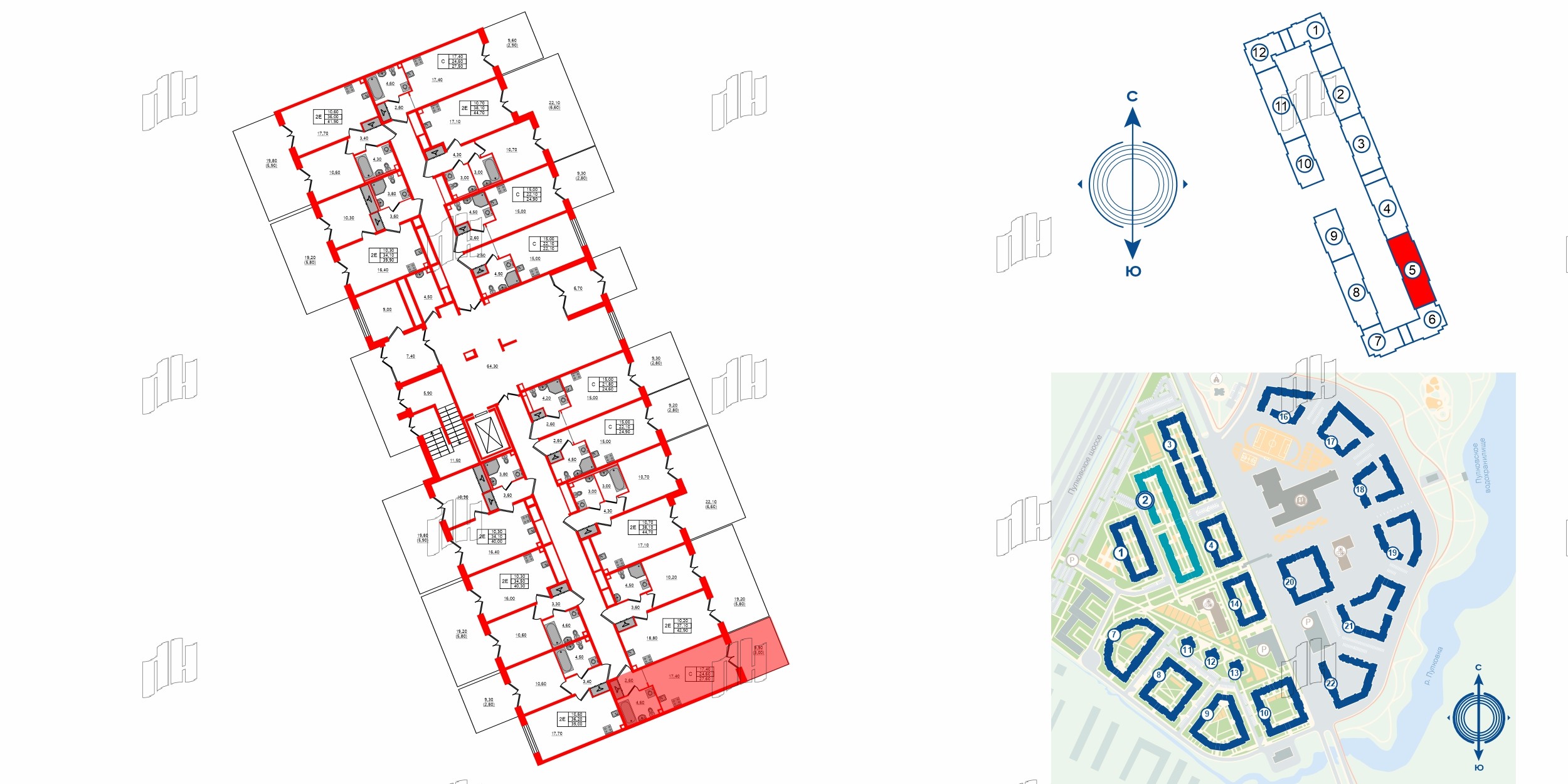Квартира в ЖК «Пулково Lake», студия, 27.6 м², 1 этаж