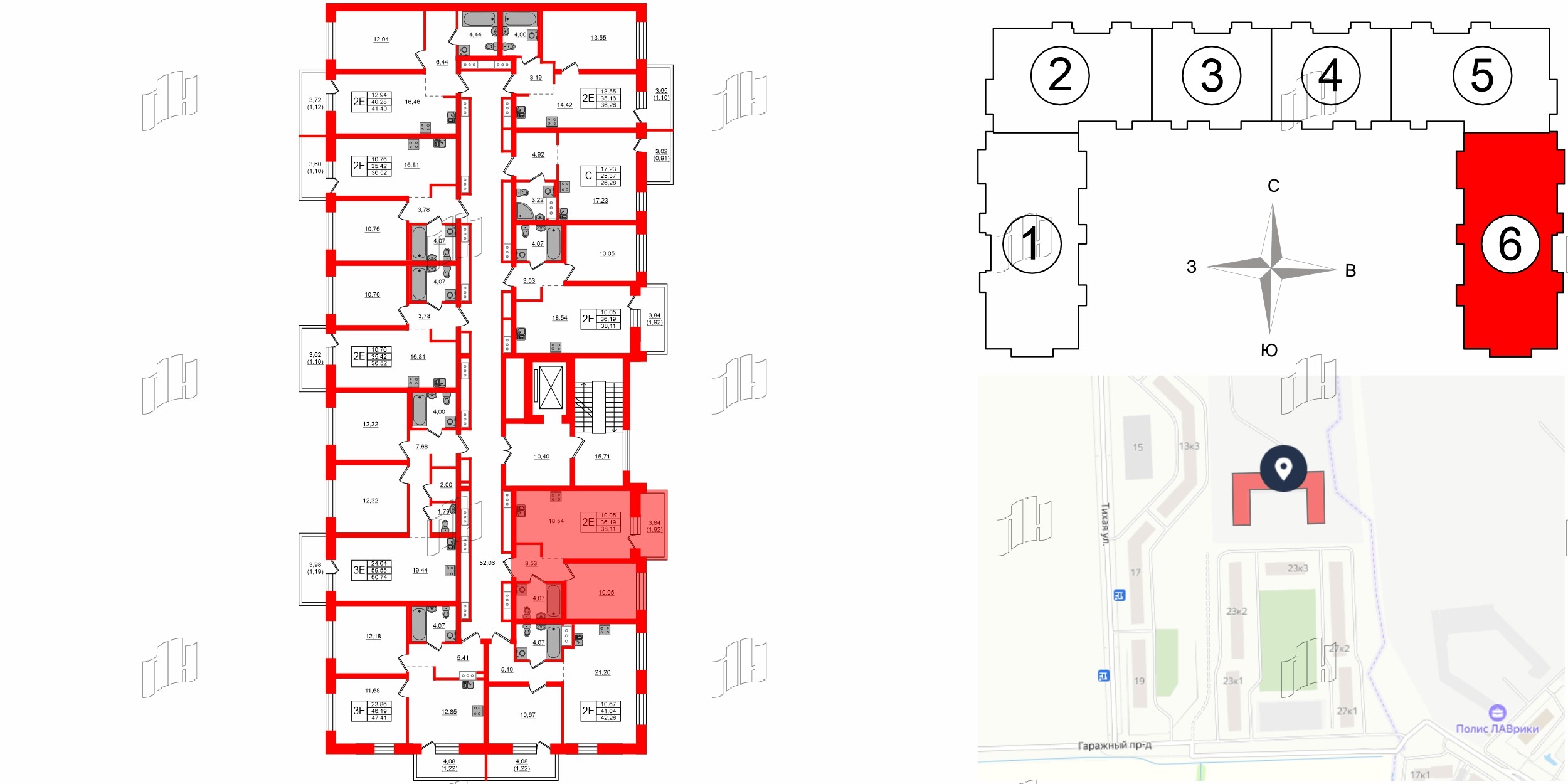 Квартира в ЖК Северный Меридиан, 1 комнатная, 38.11 м², 4 этаж