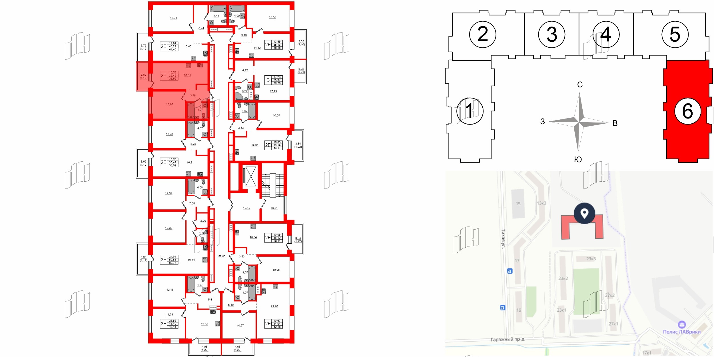 Квартира в ЖК Северный Меридиан, 1 комнатная, 36.52 м², 4 этаж