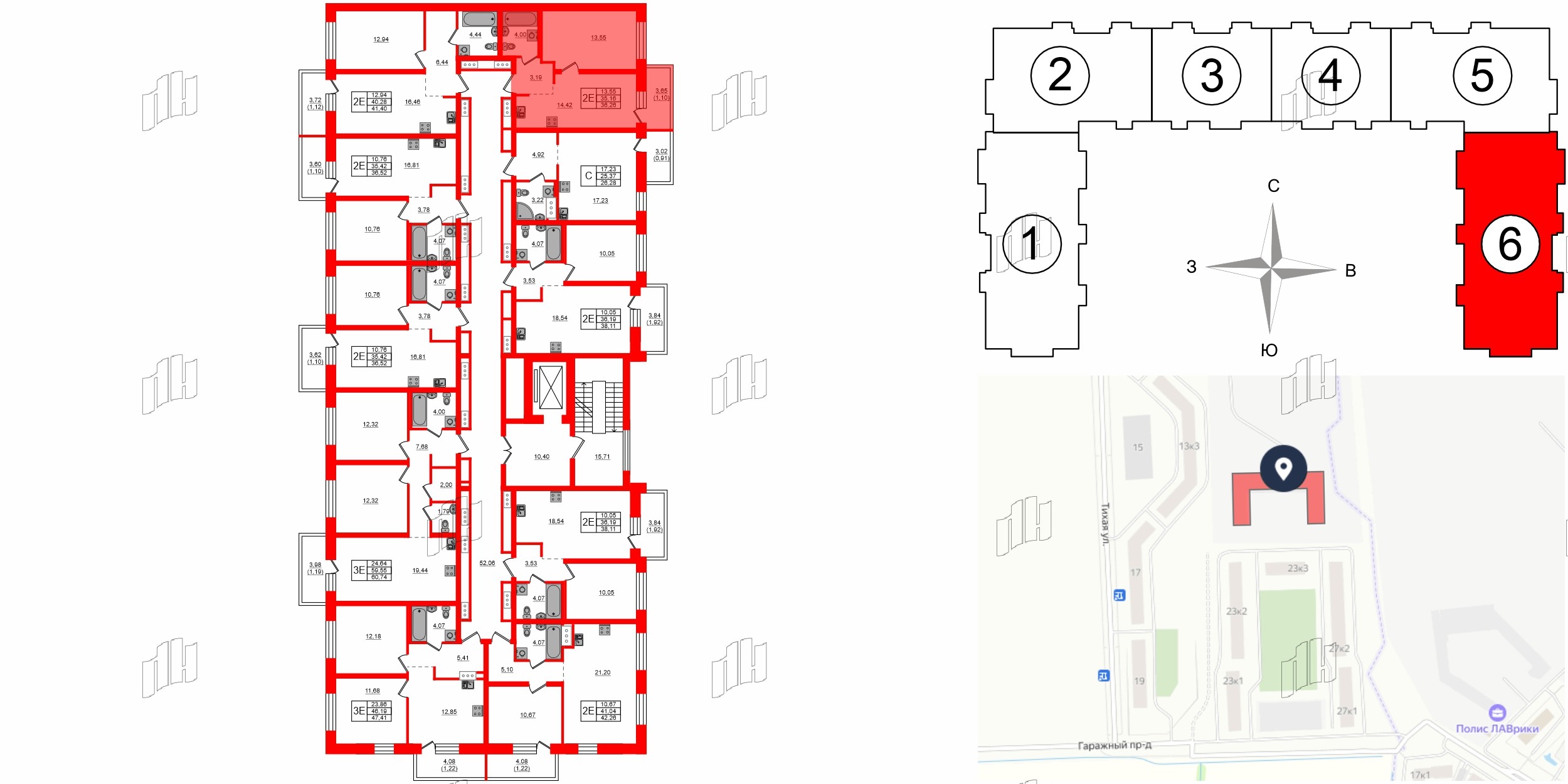 Квартира в ЖК Северный Меридиан, 1 комнатная, 36.26 м², 9 этаж