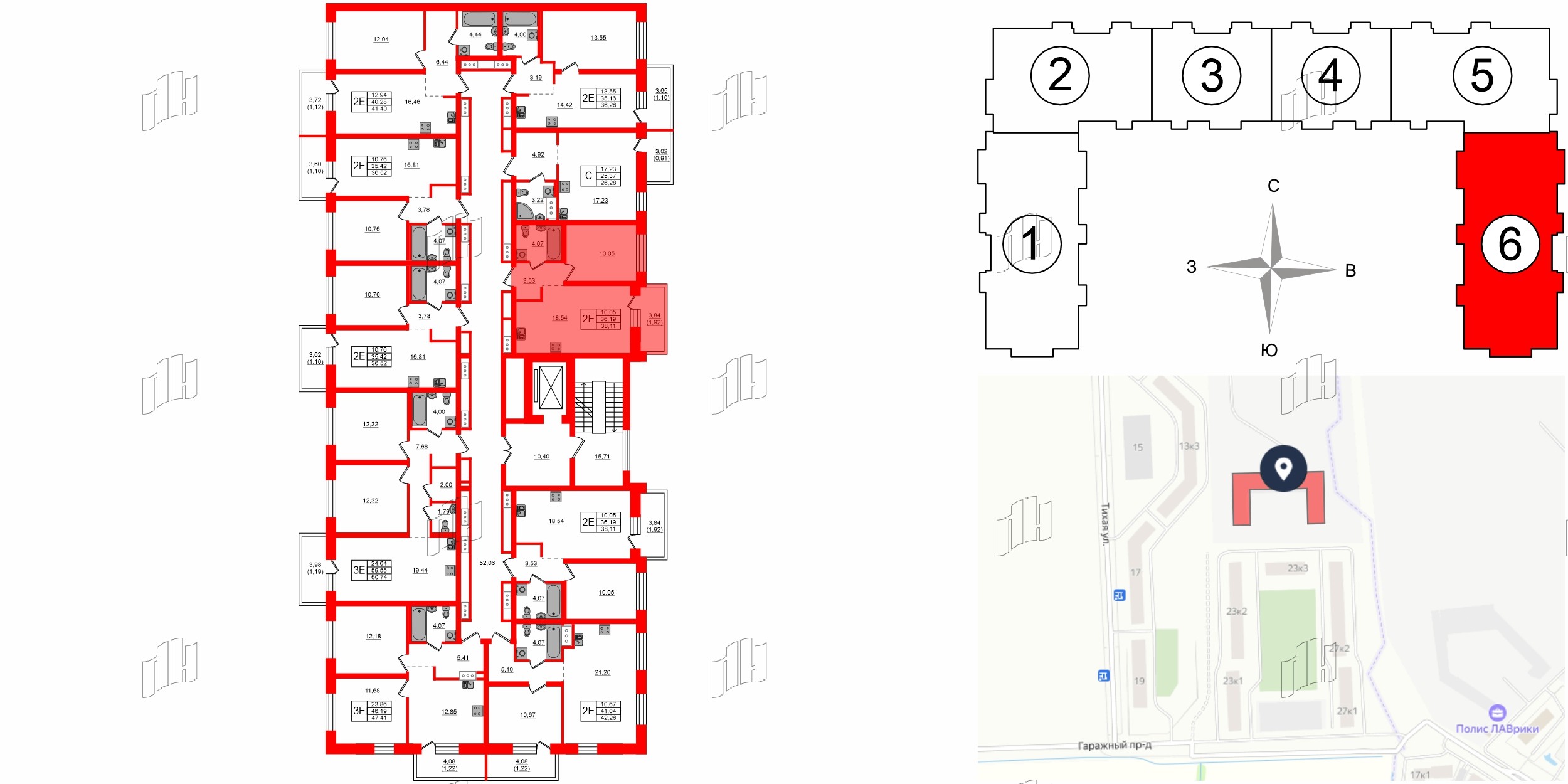 Квартира в ЖК Северный Меридиан, 1 комнатная, 38.11 м², 4 этаж
