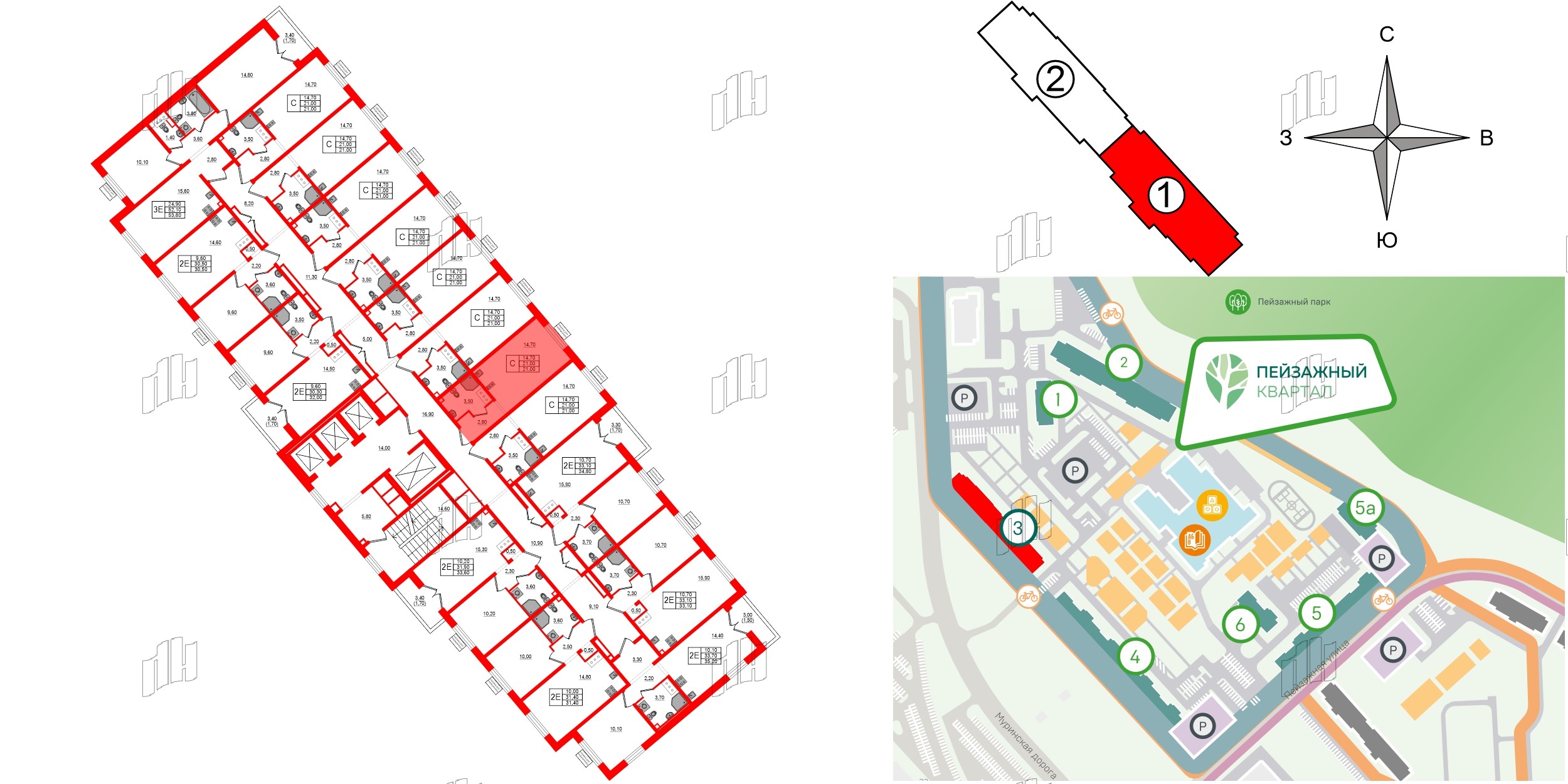 Квартира в ЖК 'Цветной город', студия, 21 м², 21 этаж