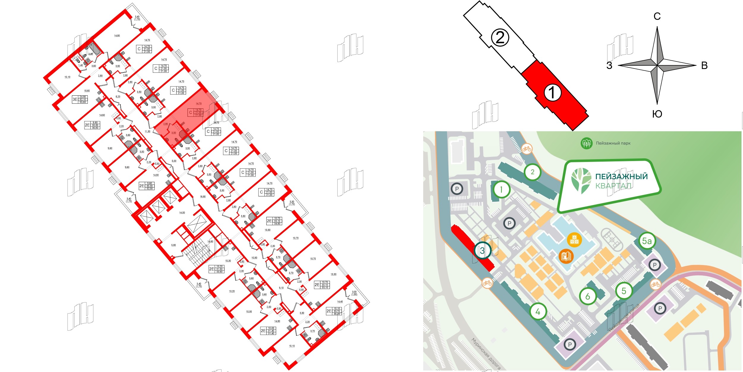 Квартира в ЖК 'Цветной город', студия, 21 м², 14 этаж