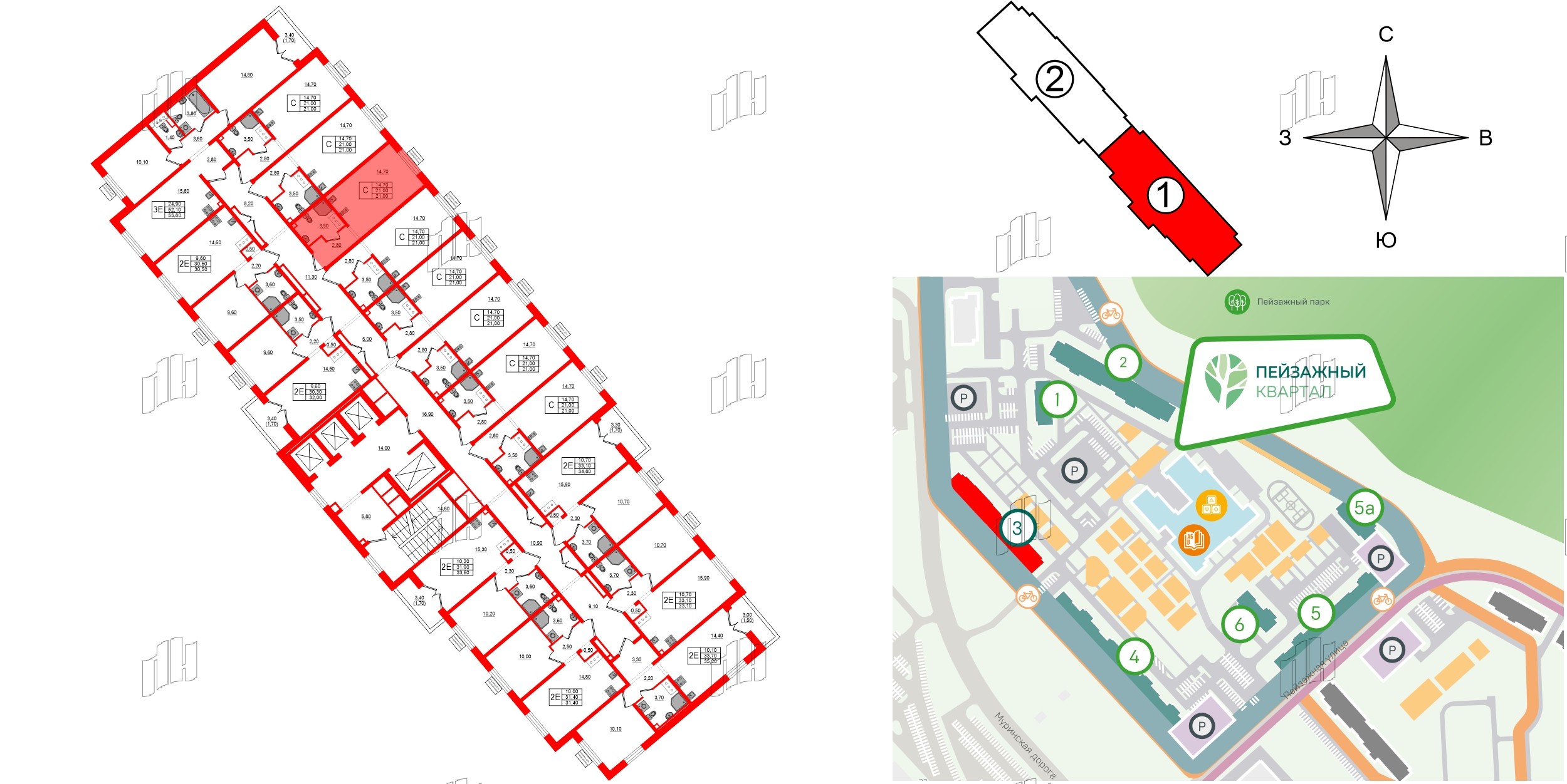 Квартира в ЖК 'Цветной город', студия, 21 м², 10 этаж