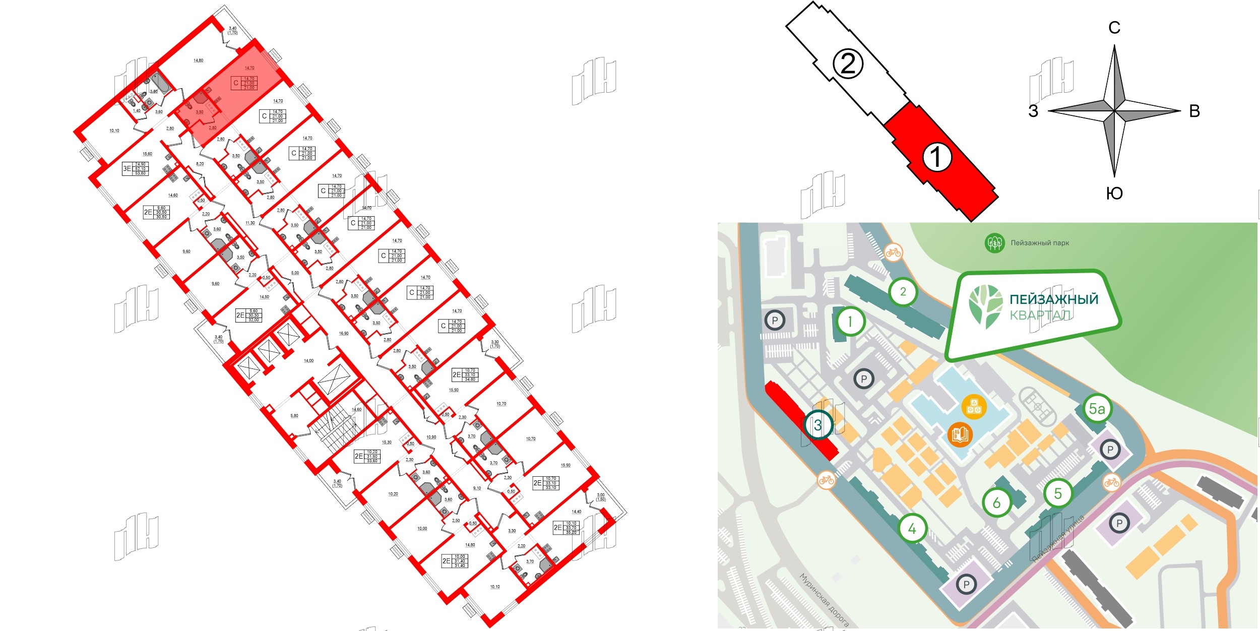 Квартира в ЖК 'Цветной город', студия, 21 м², 21 этаж