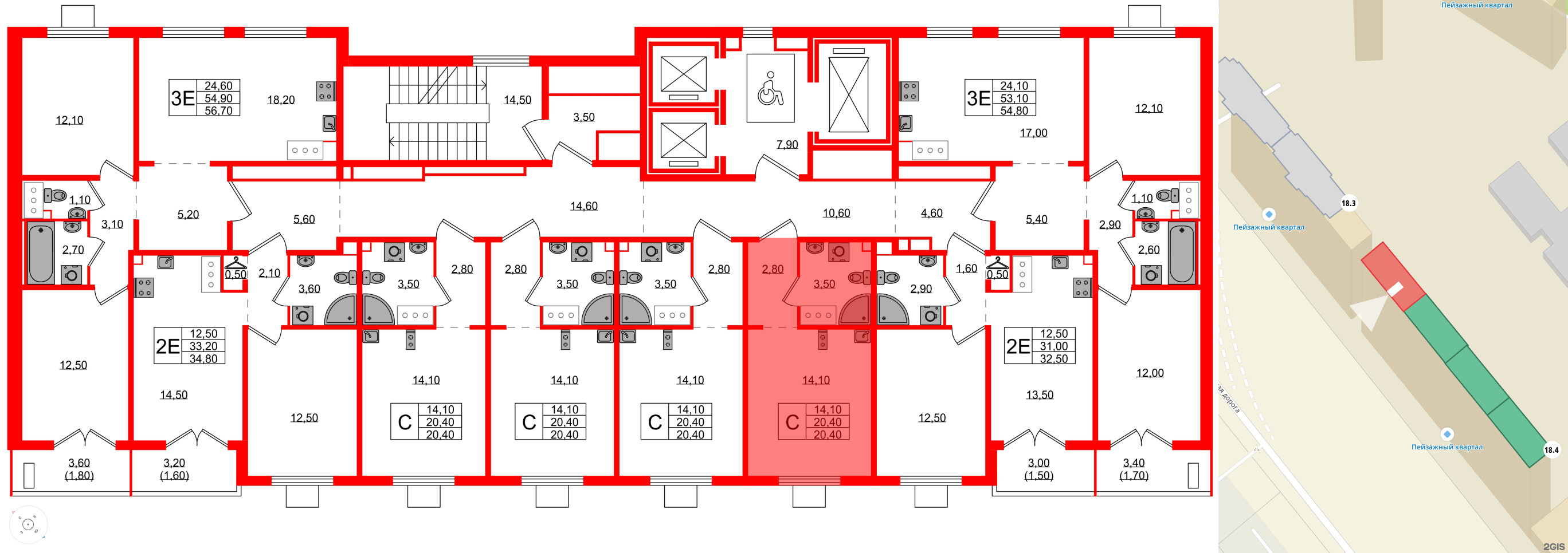 Квартира в ЖК 'Цветной город', студия, 20.4 м², 18 этаж