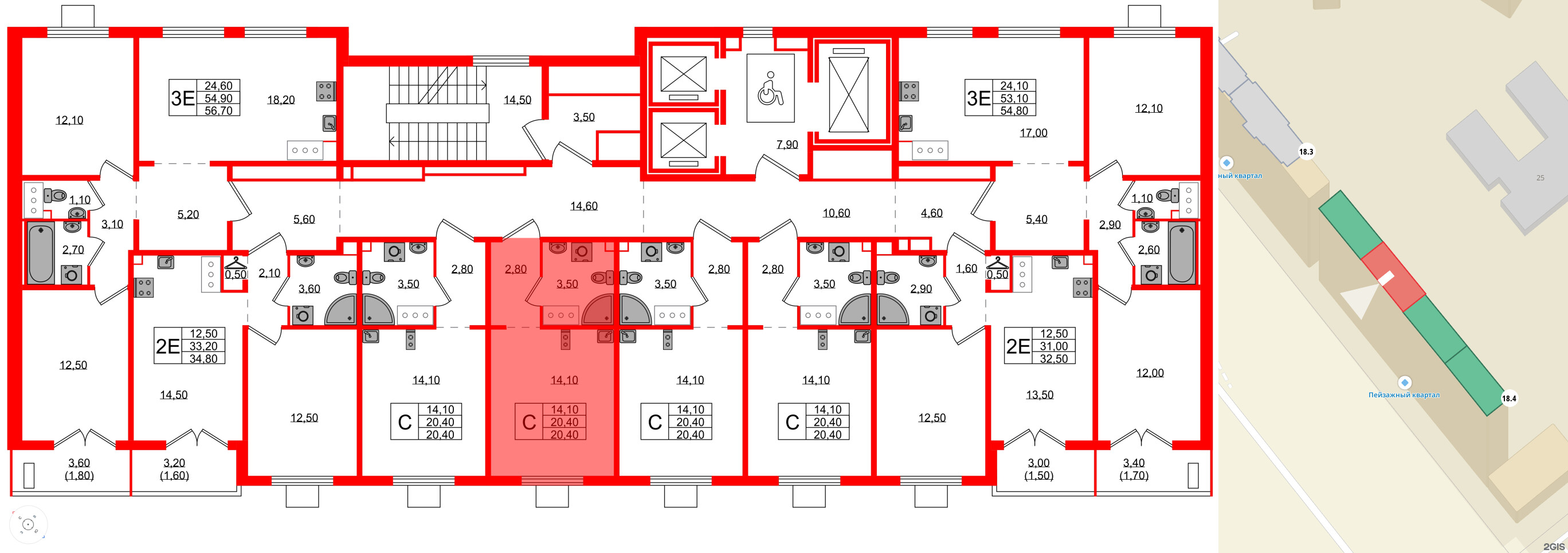 Квартира в ЖК 'Цветной город', студия, 20.4 м², 12 этаж