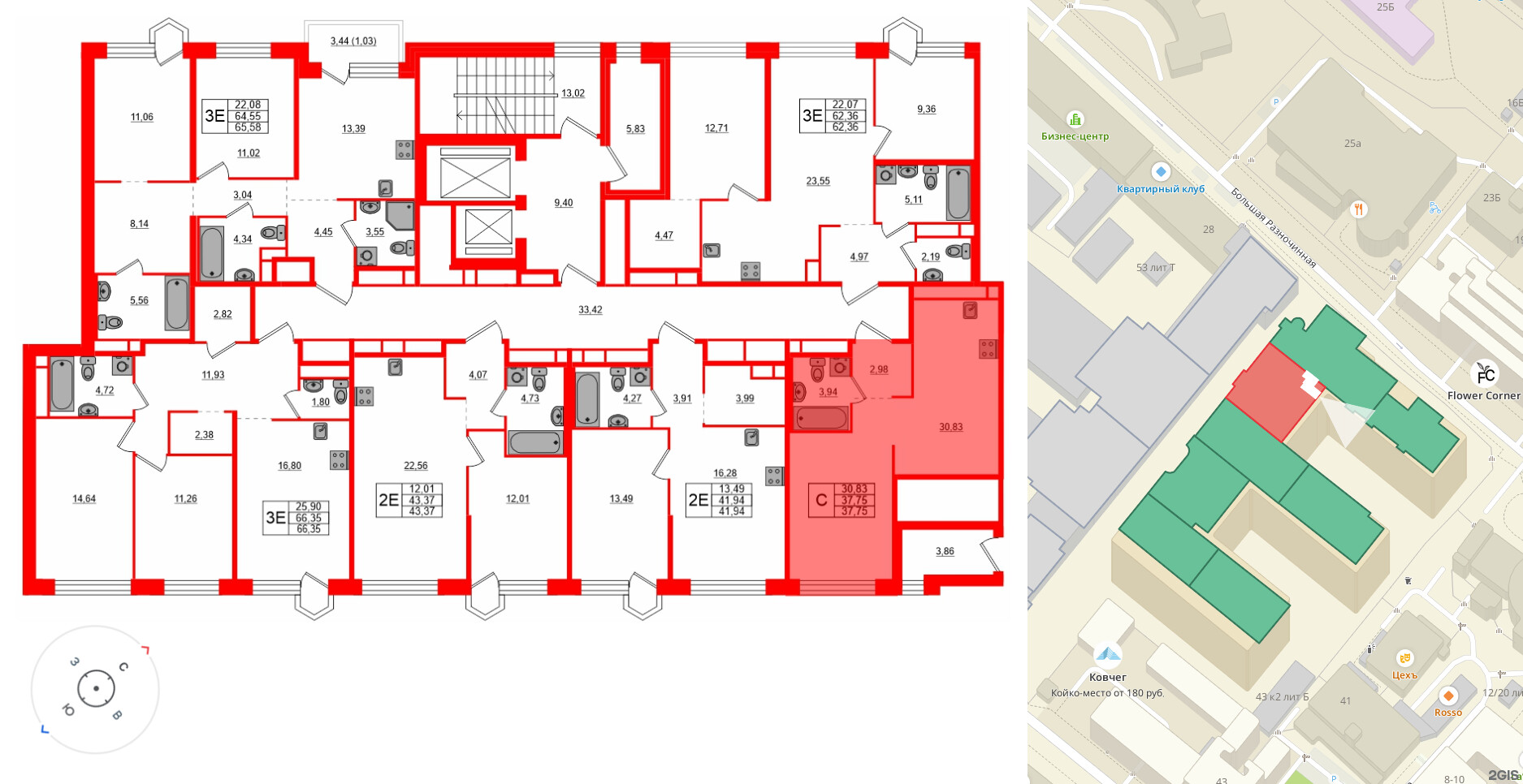 Квартира в ЖК AVANT, студия, 37.75 м², 6 этаж