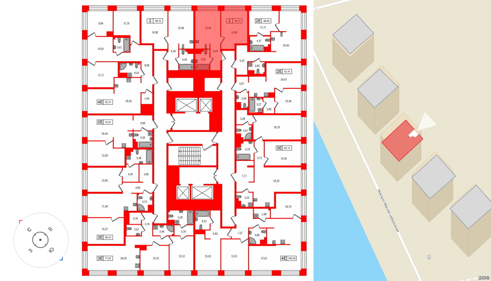 Квартира в ЖК Bashni Element , 1 комнатная, 38.12 м², 11 этаж