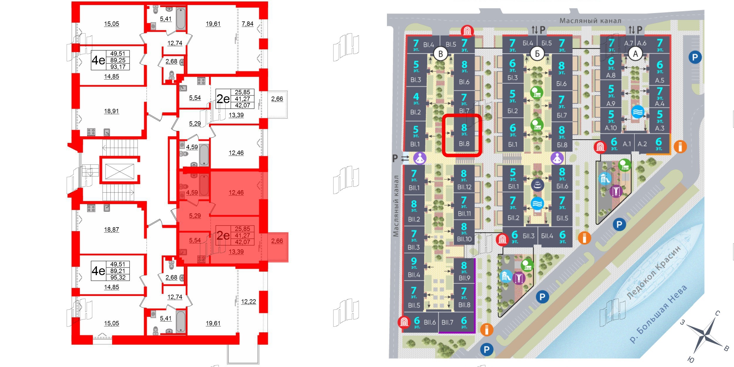 Квартира в ЖК «Империал Клаб», 2 комнатная, 41.27 м², 3 этаж