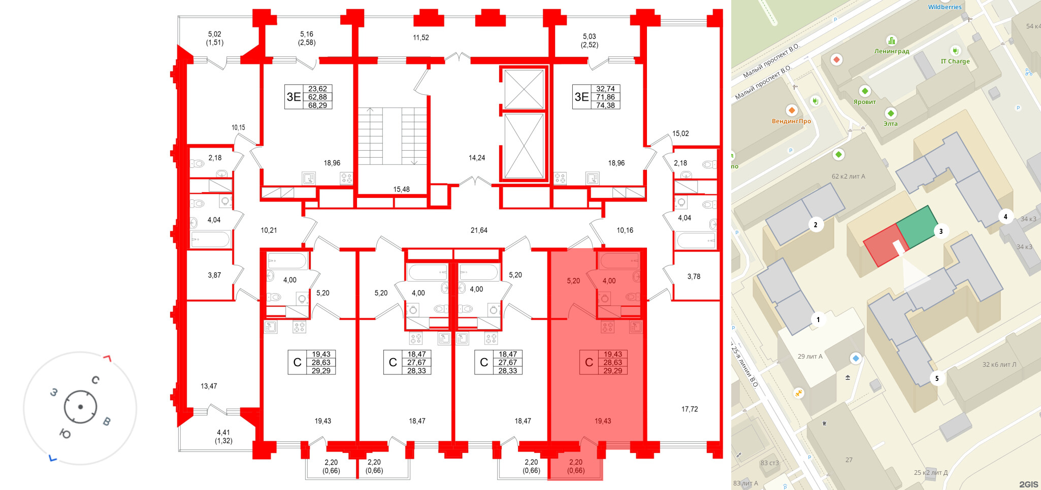 Квартира в ЖК Ассамблея, студия, 28.33 м², 11 этаж