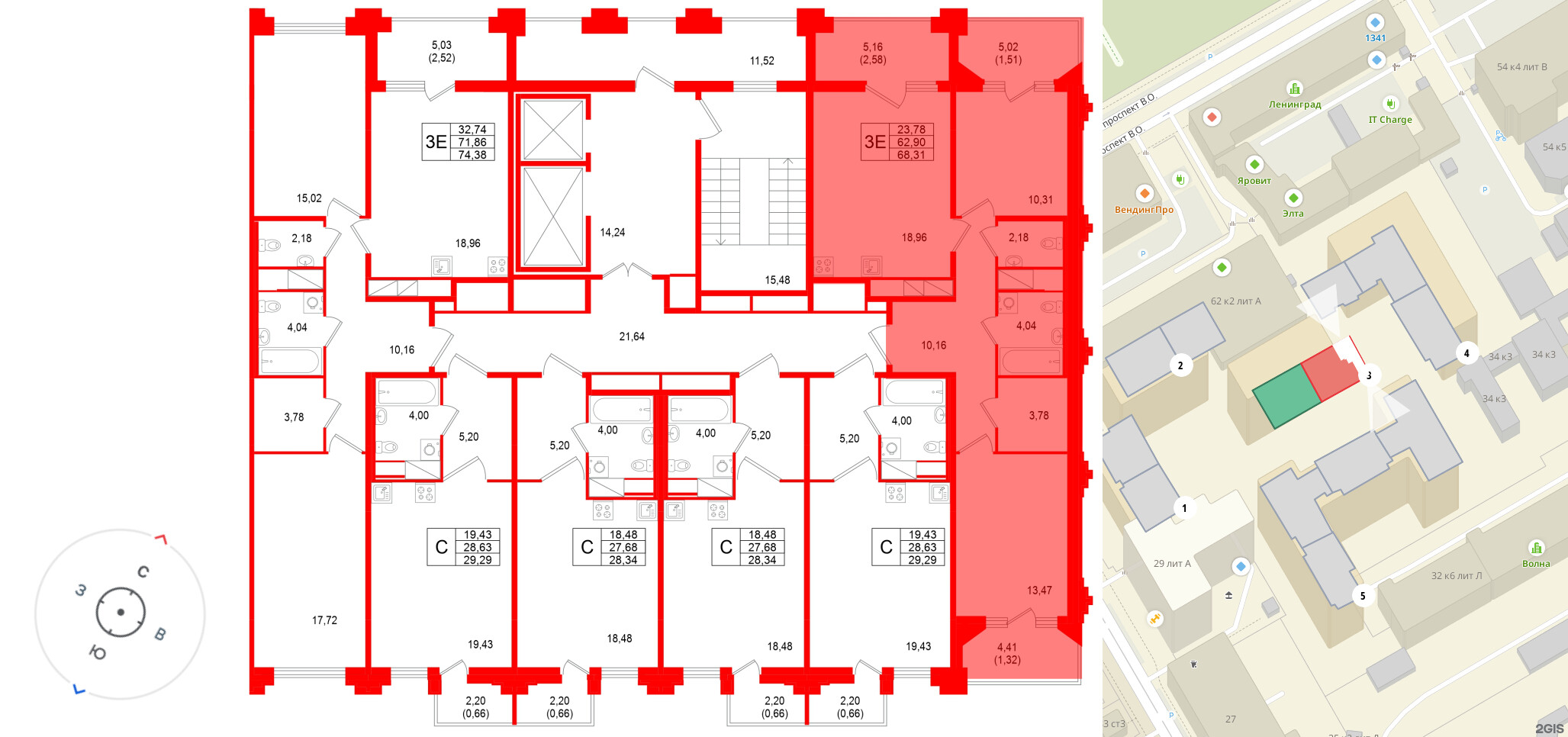 Квартира в ЖК Ассамблея, студия, 28.34 м², 11 этаж