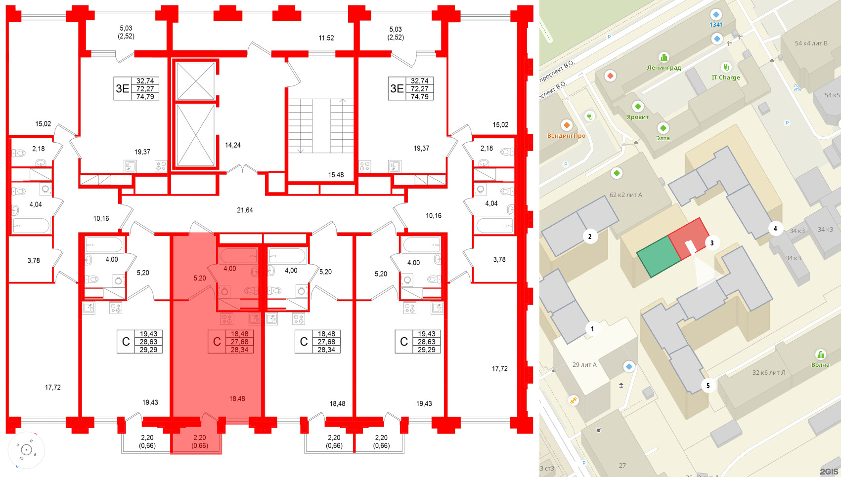Квартира в ЖК Ассамблея, студия, 28.34 м², 7 этаж