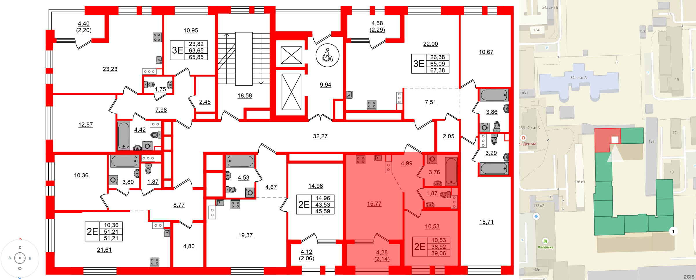 Квартира в ЖК Знатный, 1 комнатная, 39.06 м², 12 этаж