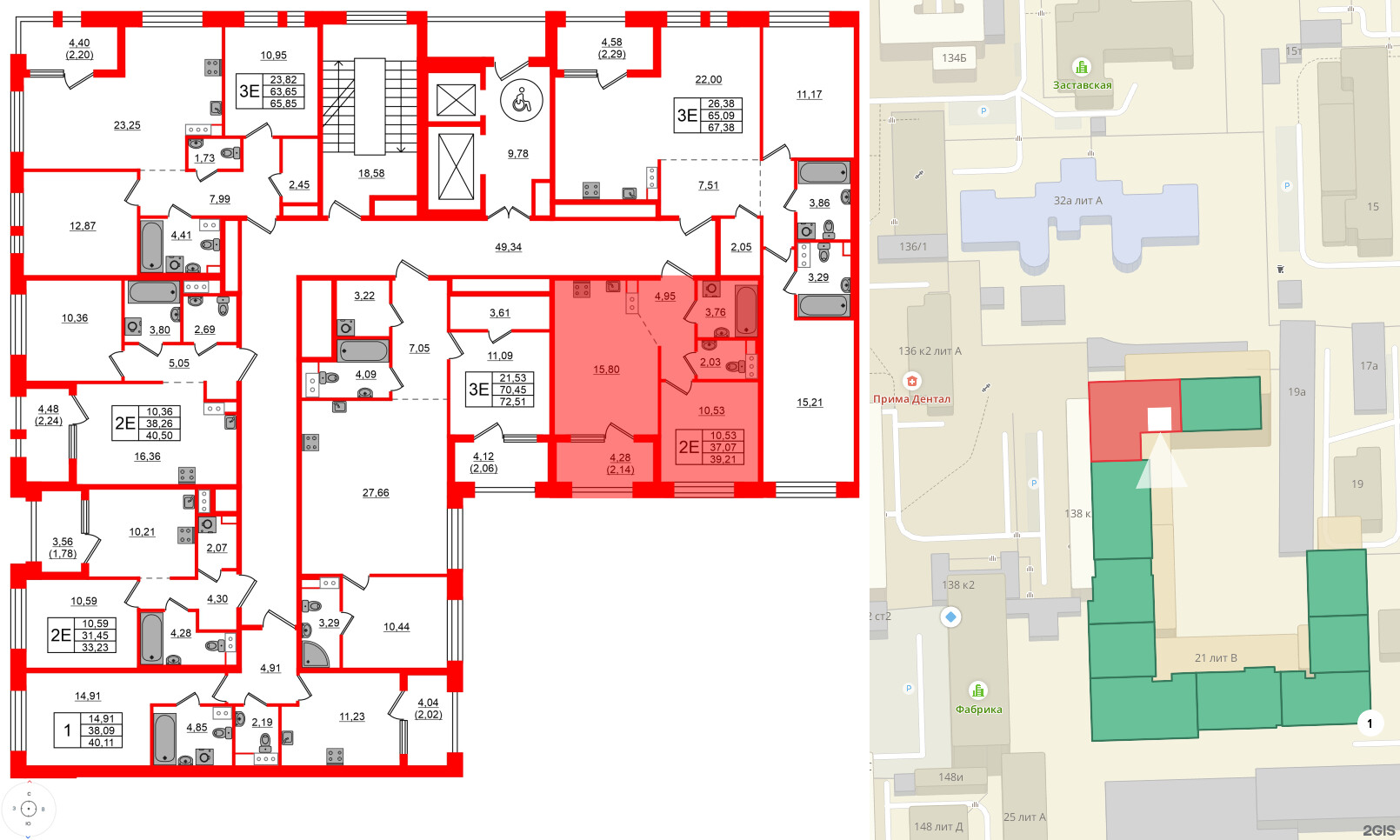 Квартира в ЖК Знатный, 1 комнатная, 39.21 м², 10 этаж