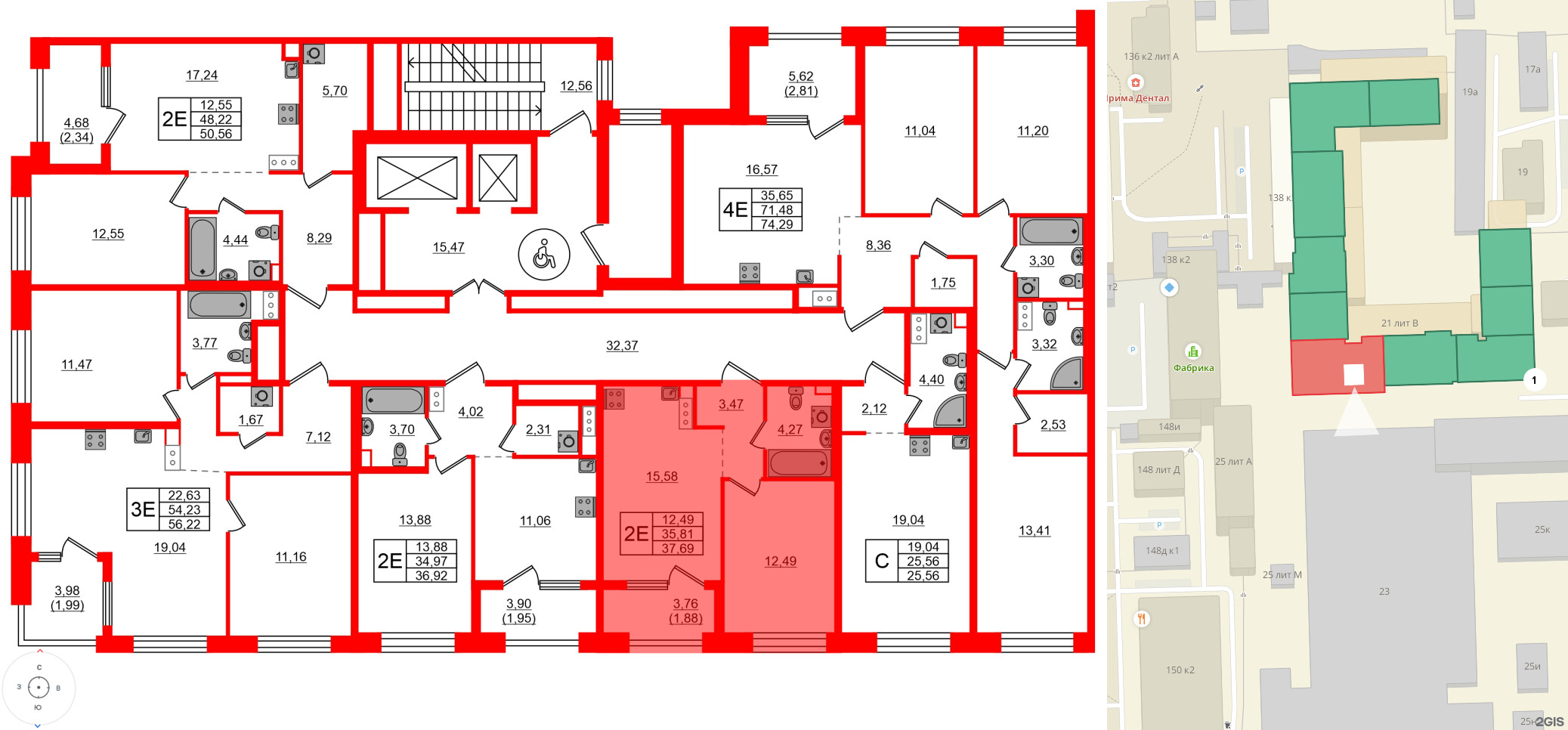 Квартира в ЖК Знатный, 1 комнатная, 37.69 м², 8 этаж