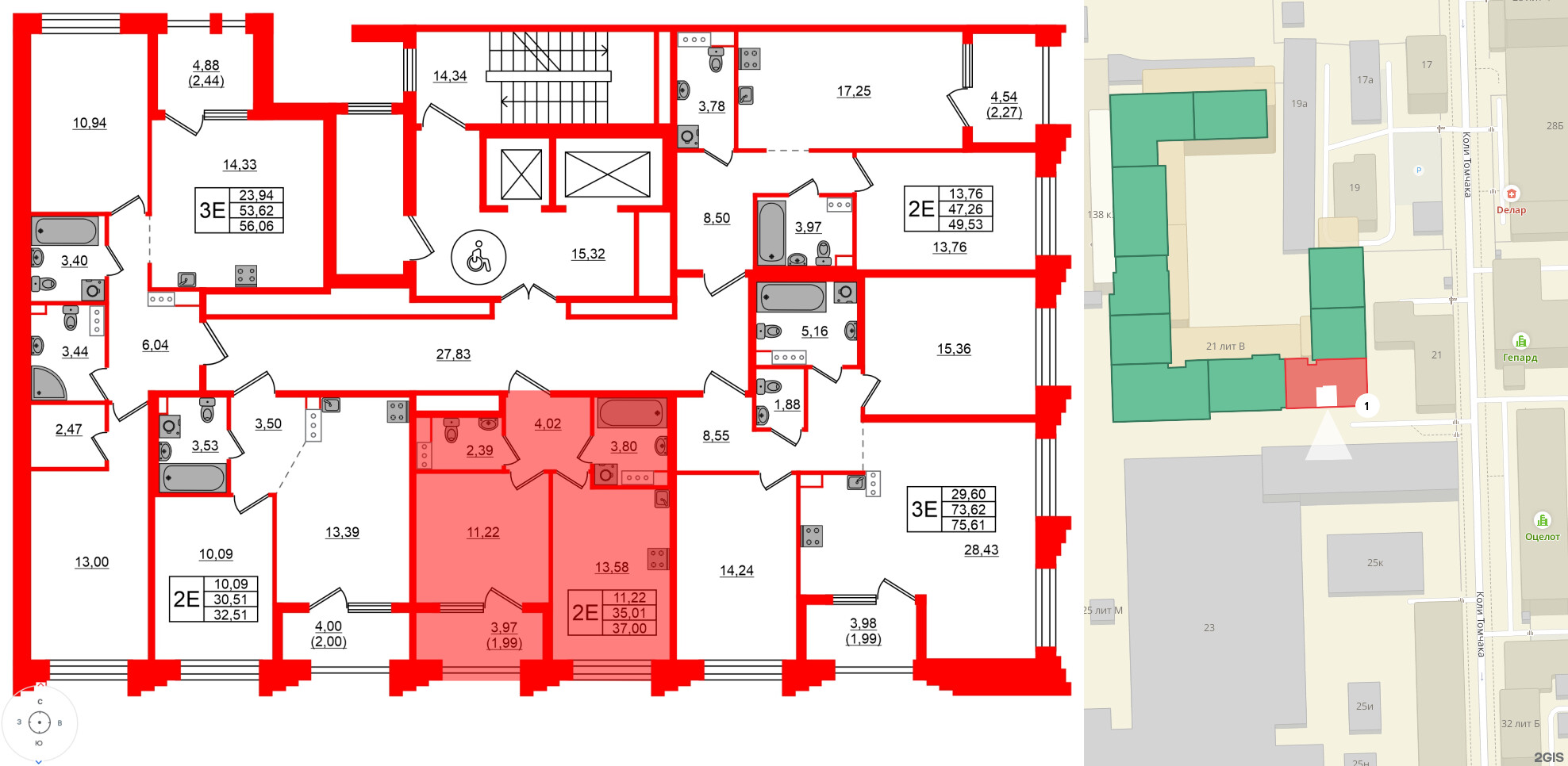 Квартира в ЖК Знатный, 1 комнатная, 37 м², 7 этаж