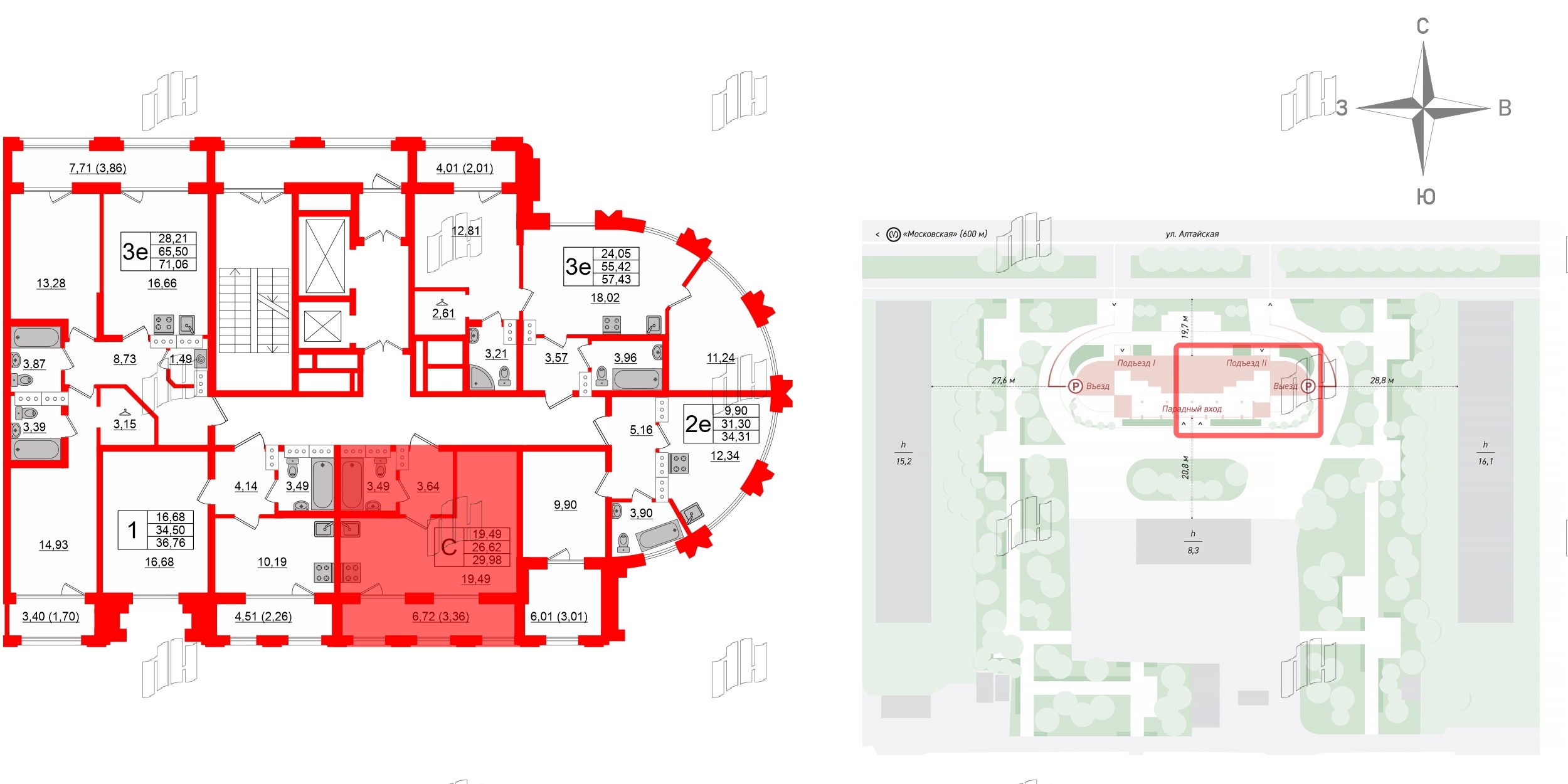 Квартира в ЖК Шепилевский, студия, 29.98 м², 16 этаж